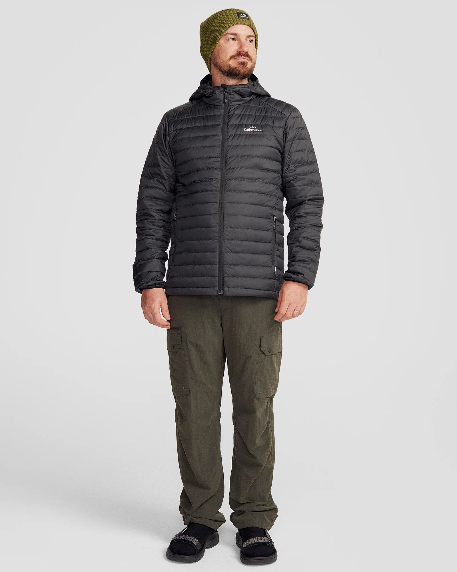 Men's Heli Hooded Down Jacket - Black - Image 7