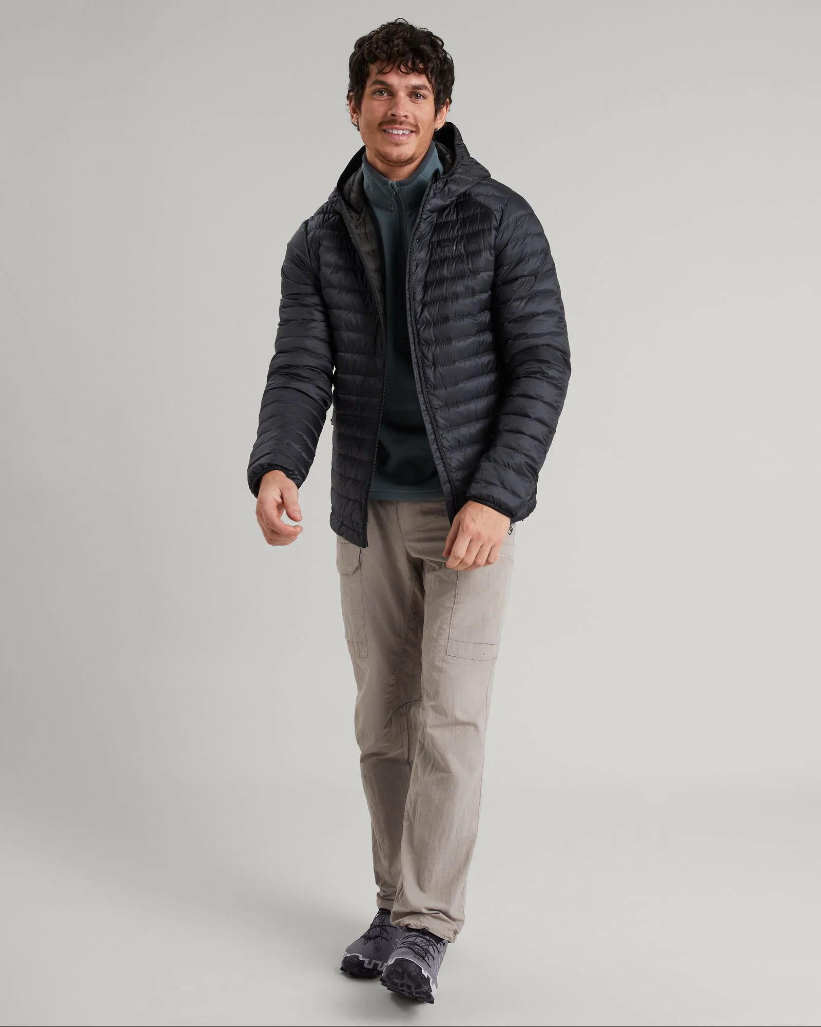 Men's Heli R Hooded Down Jacket - Black Stingray