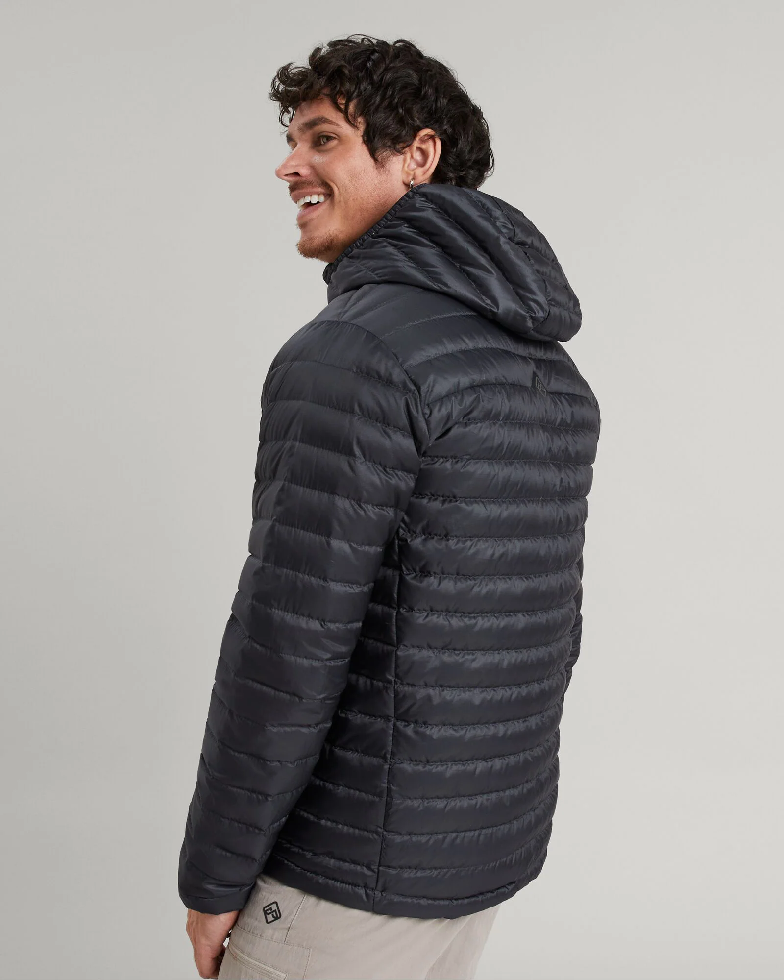 Men's Heli R Hooded Down Jacket - Black Stingray - Image 2