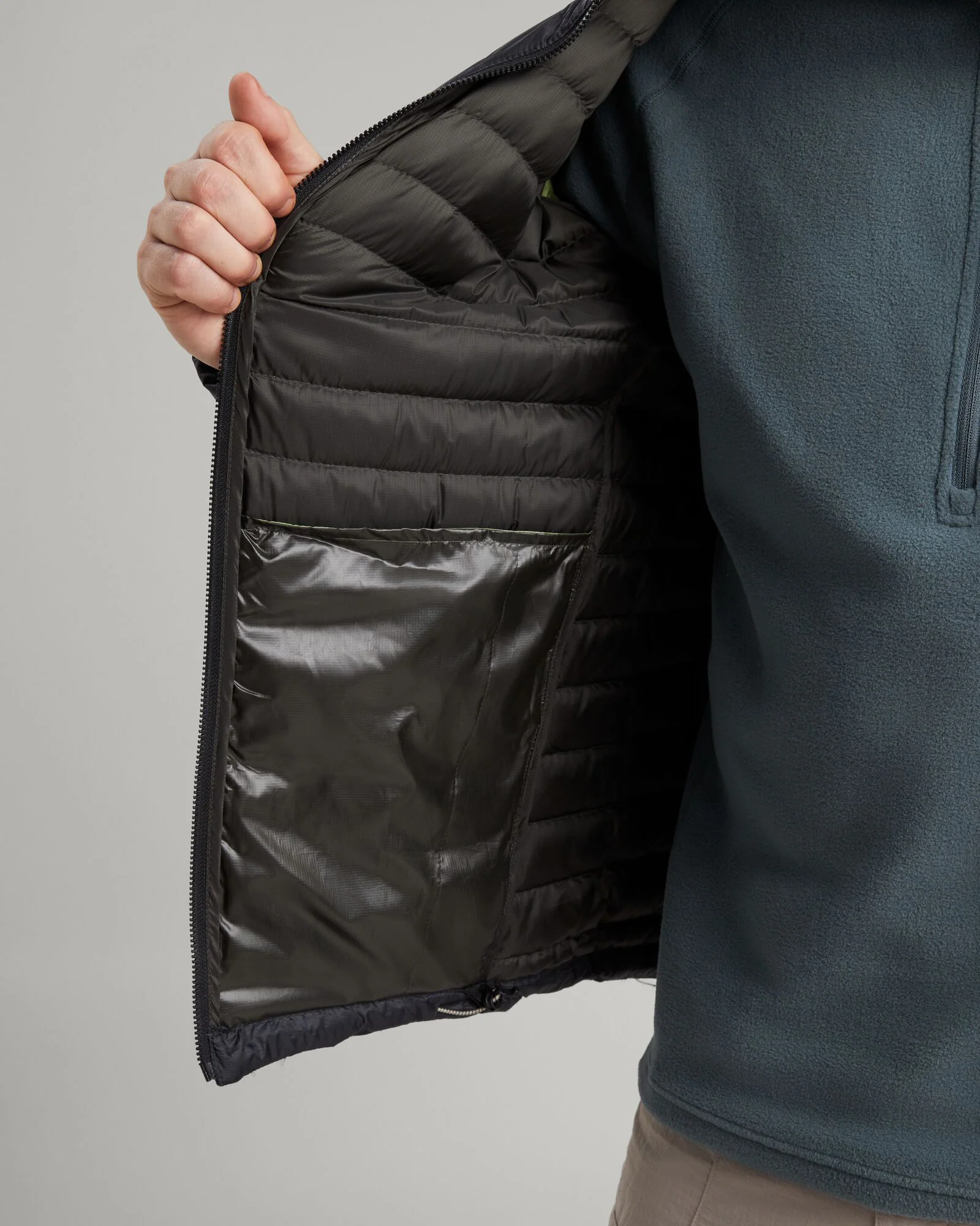 Men's Heli R Hooded Down Jacket - Black Stingray - Image 6
