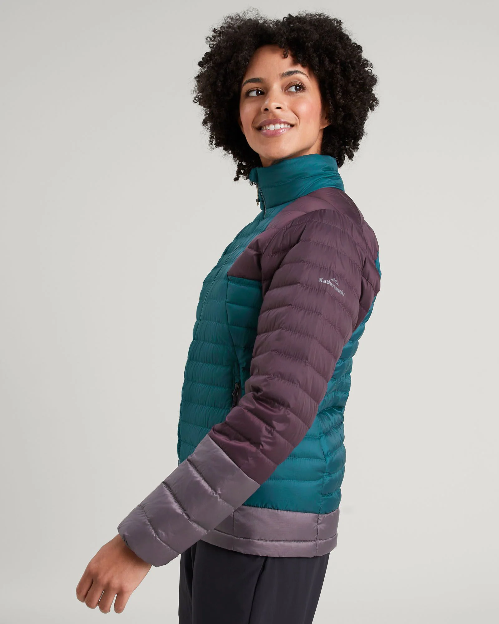 Women's Heli R Down Jacket - Deep Lagoon/Jam/Light Quartz - Image 2