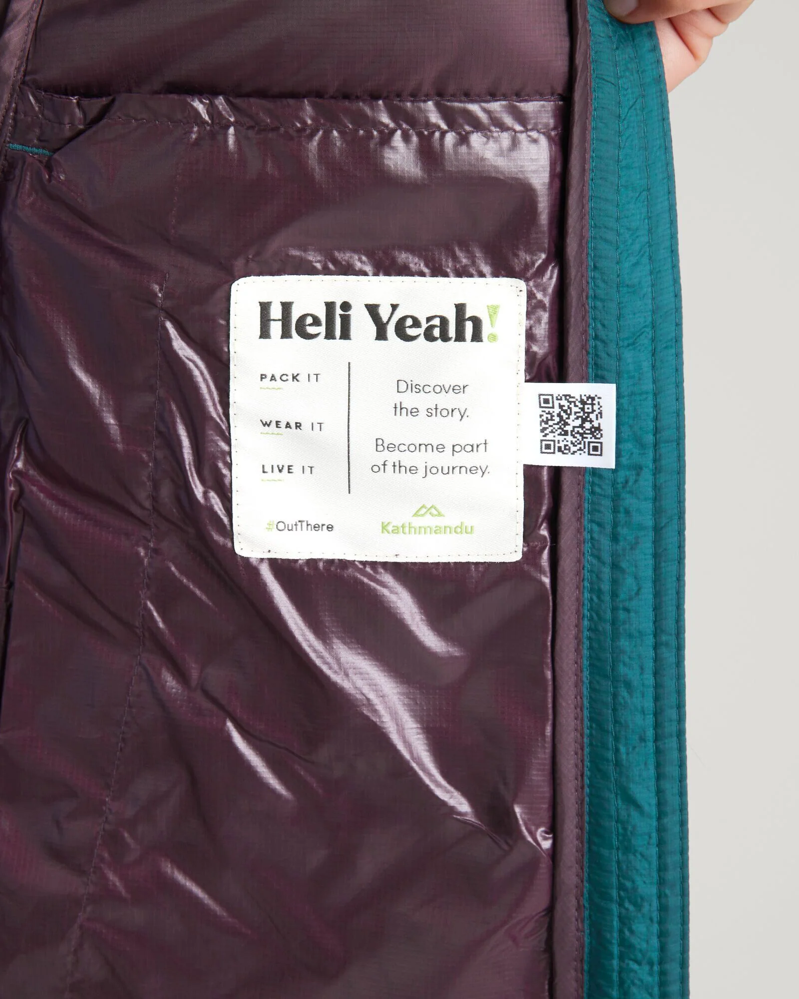 Women's Heli R Down Jacket - Deep Lagoon/Jam/Light Quartz - Image 8