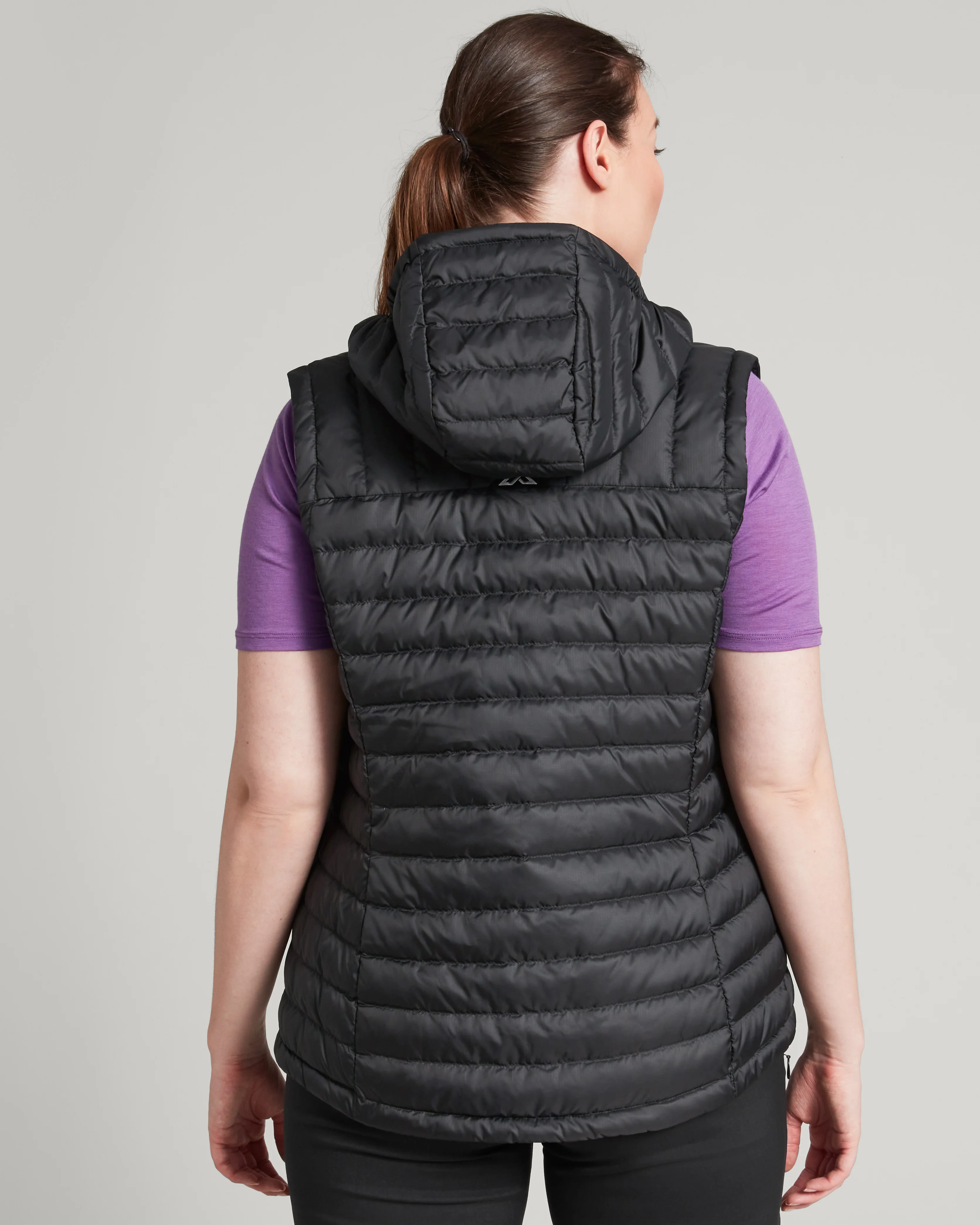 Women's Heli Hooded Down Vest - Black - Image 15