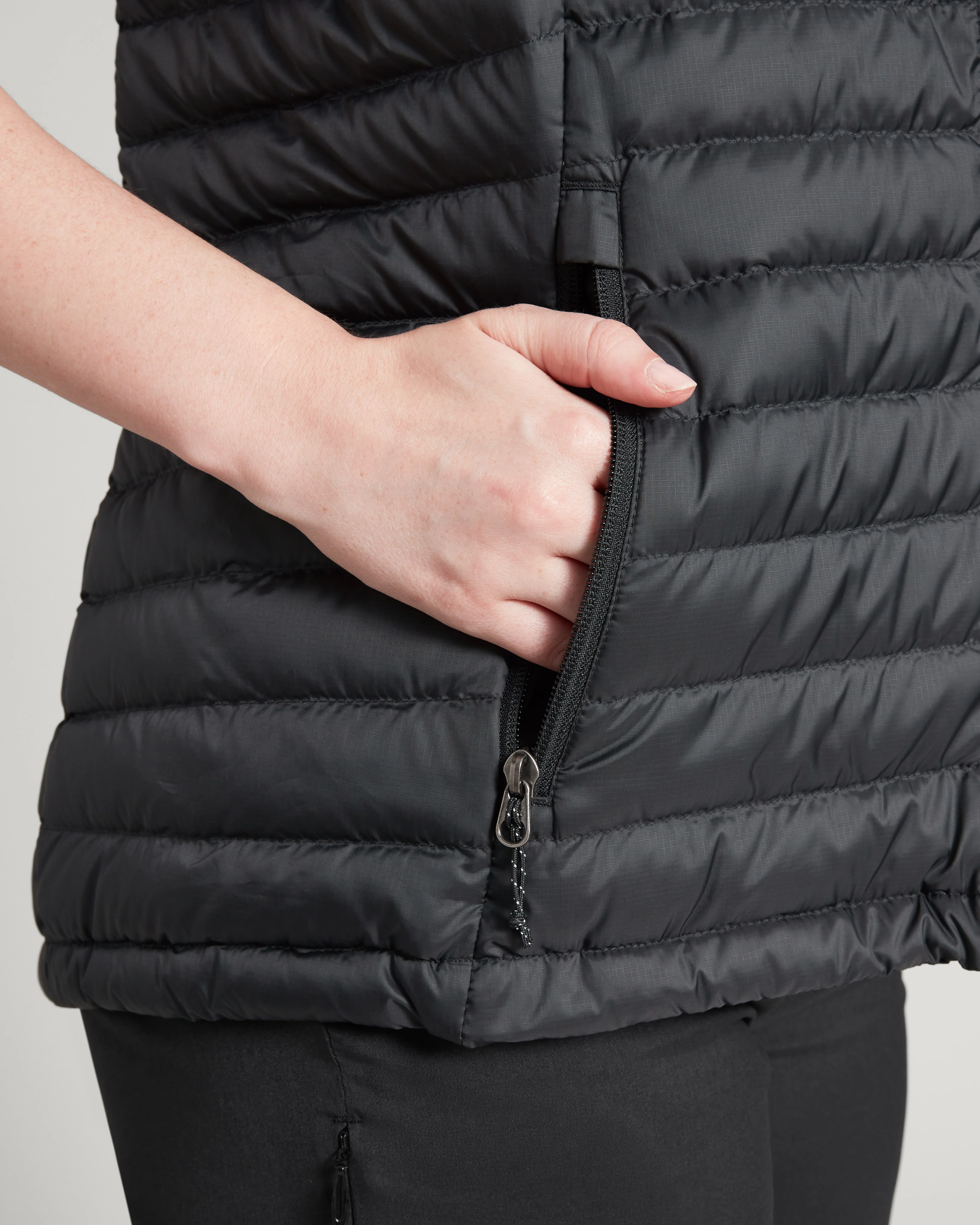 Women's Heli Hooded Down Vest - Black - Image 17