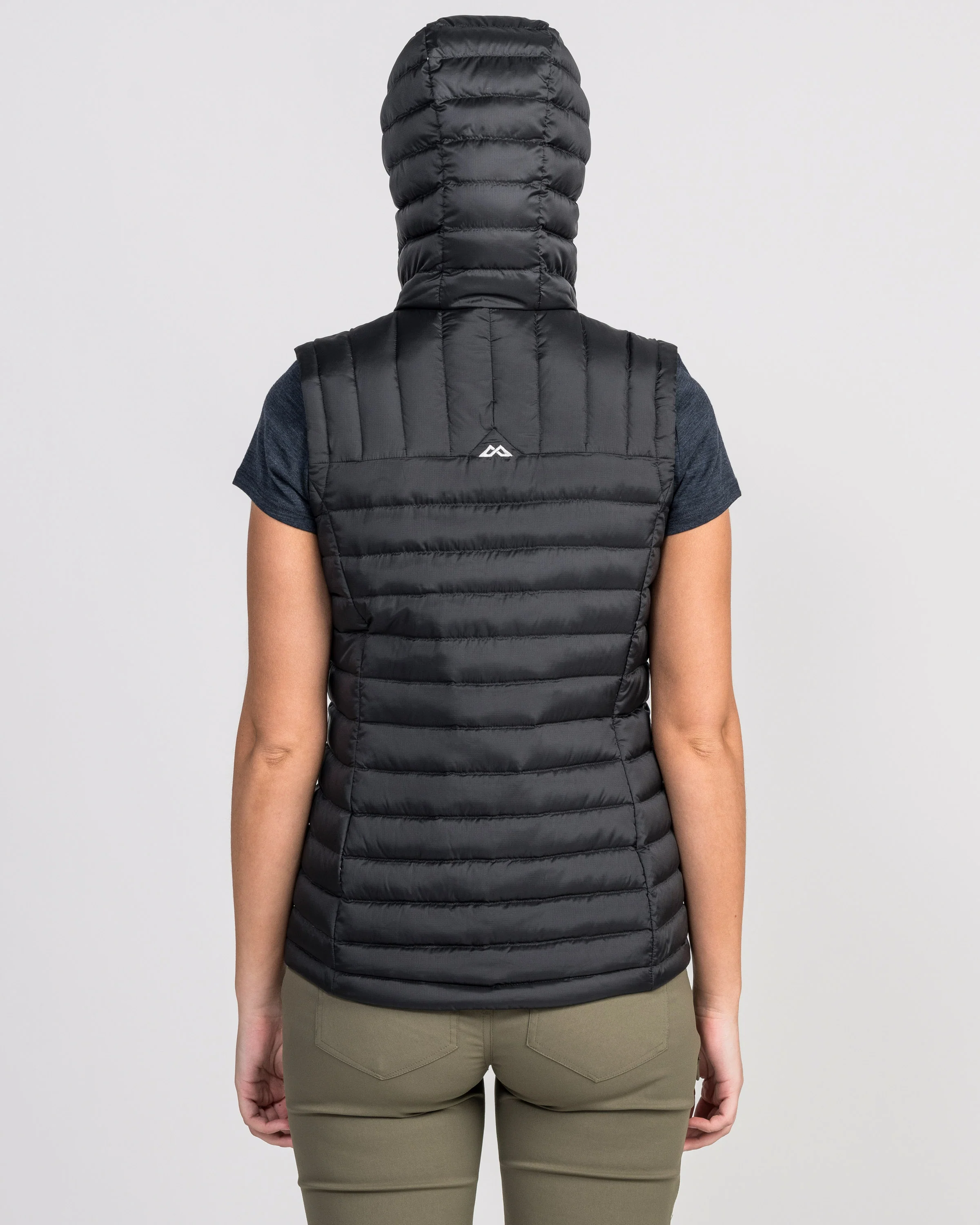 Women's Heli Hooded Down Vest - Black - Image 4