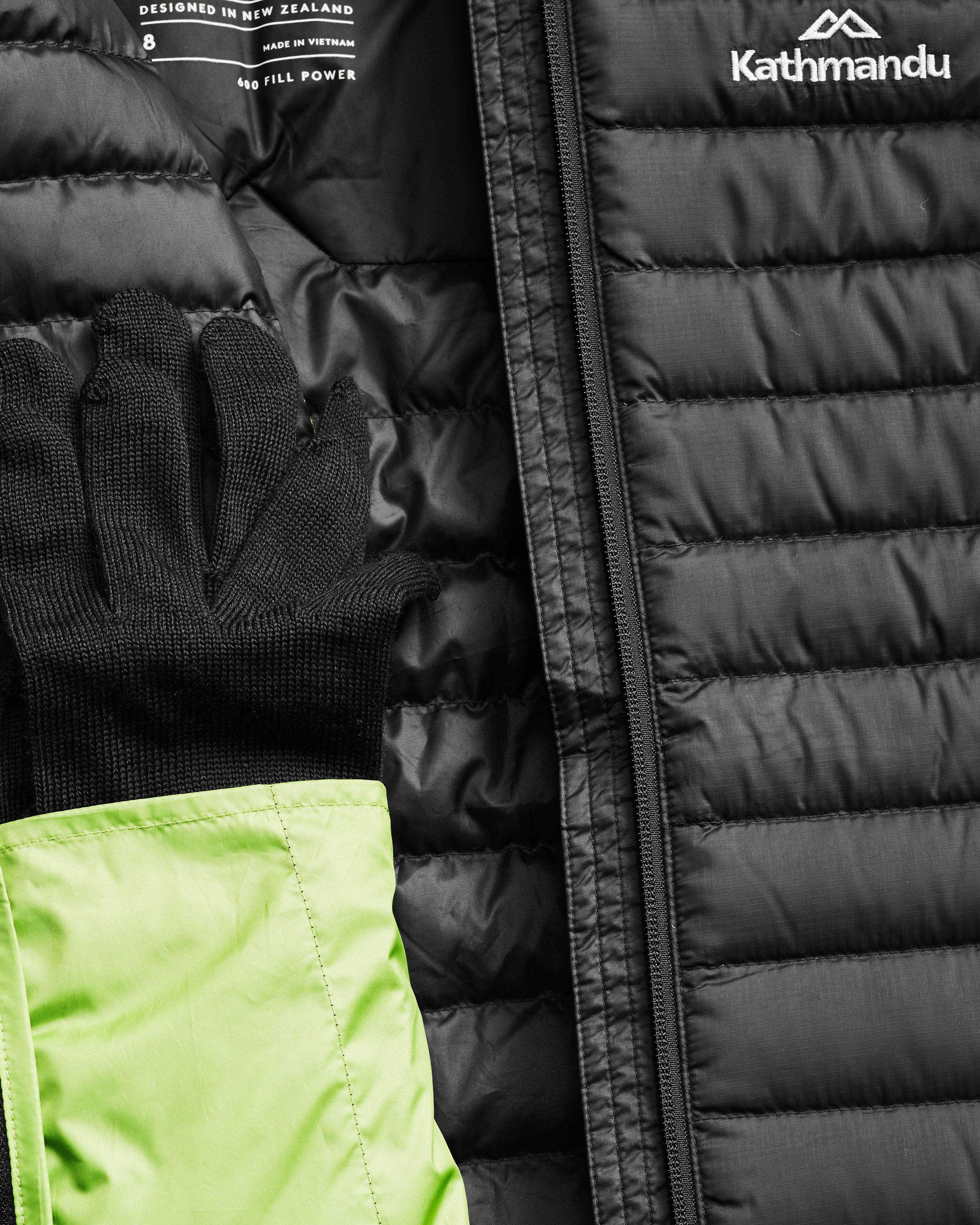 Women's Heli Hooded Down Vest - Black - Image 9
