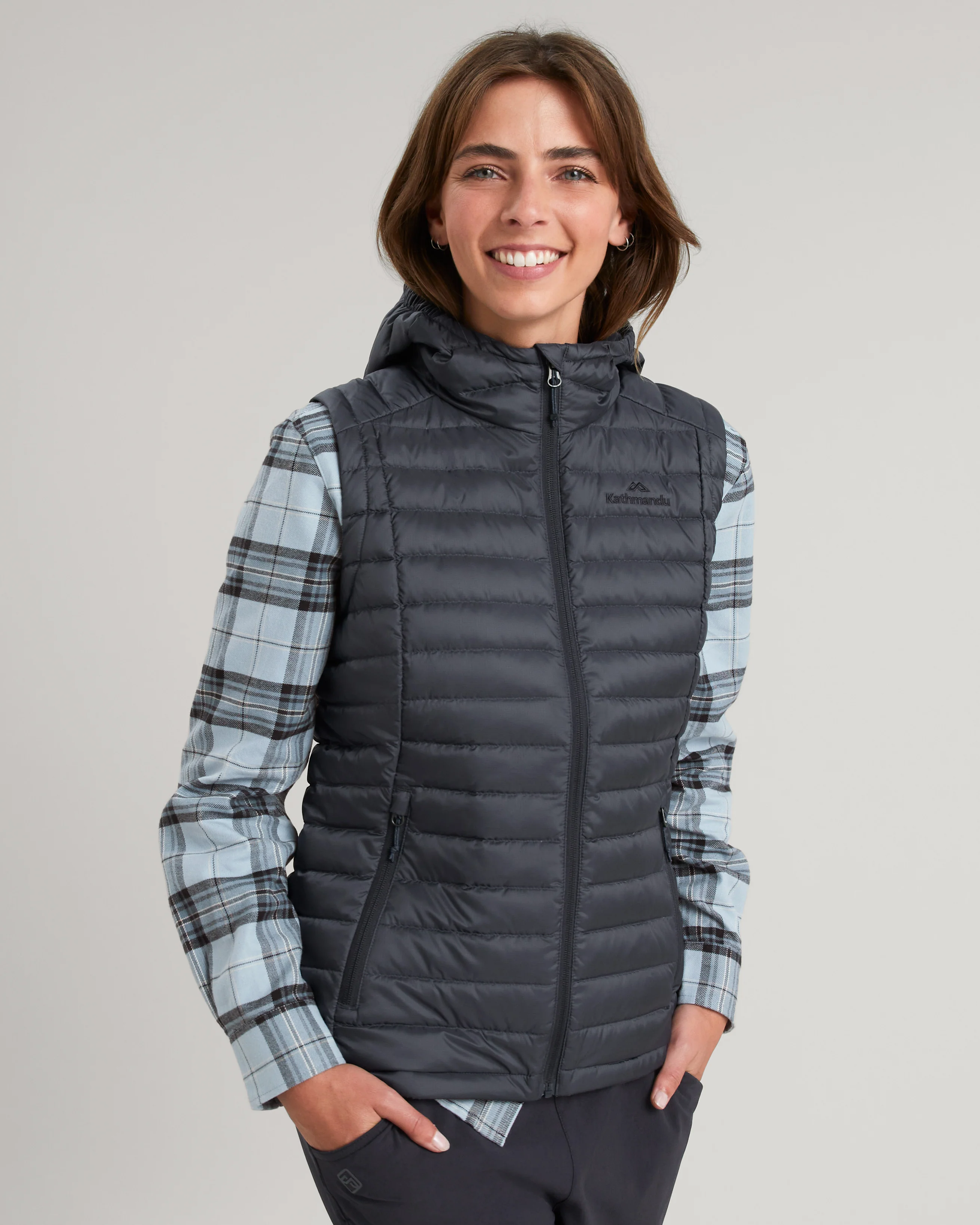 Women's Heli Hooded Down Vest - Night - Image 7