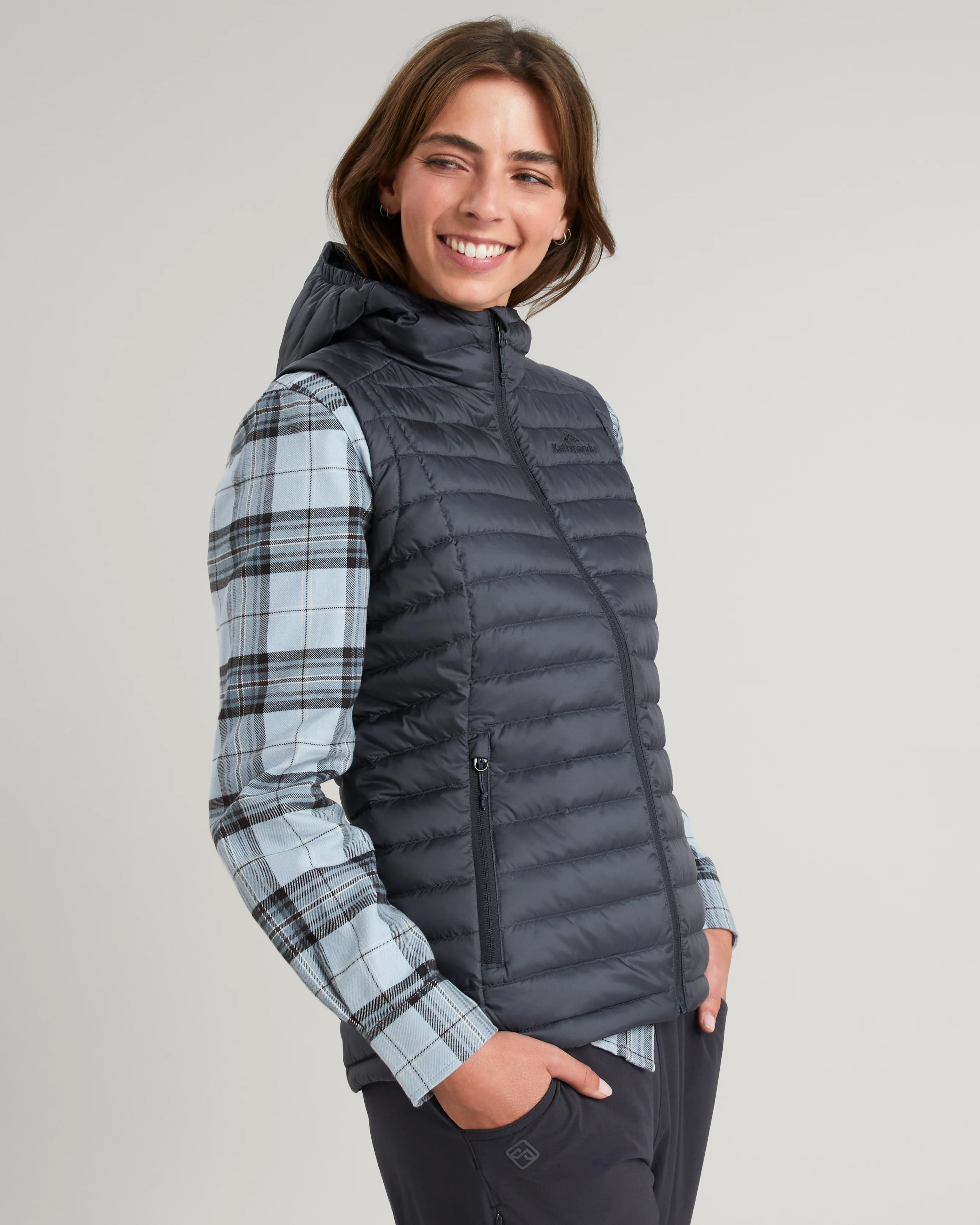 Women's Heli Hooded Down Vest - Night - Image 8