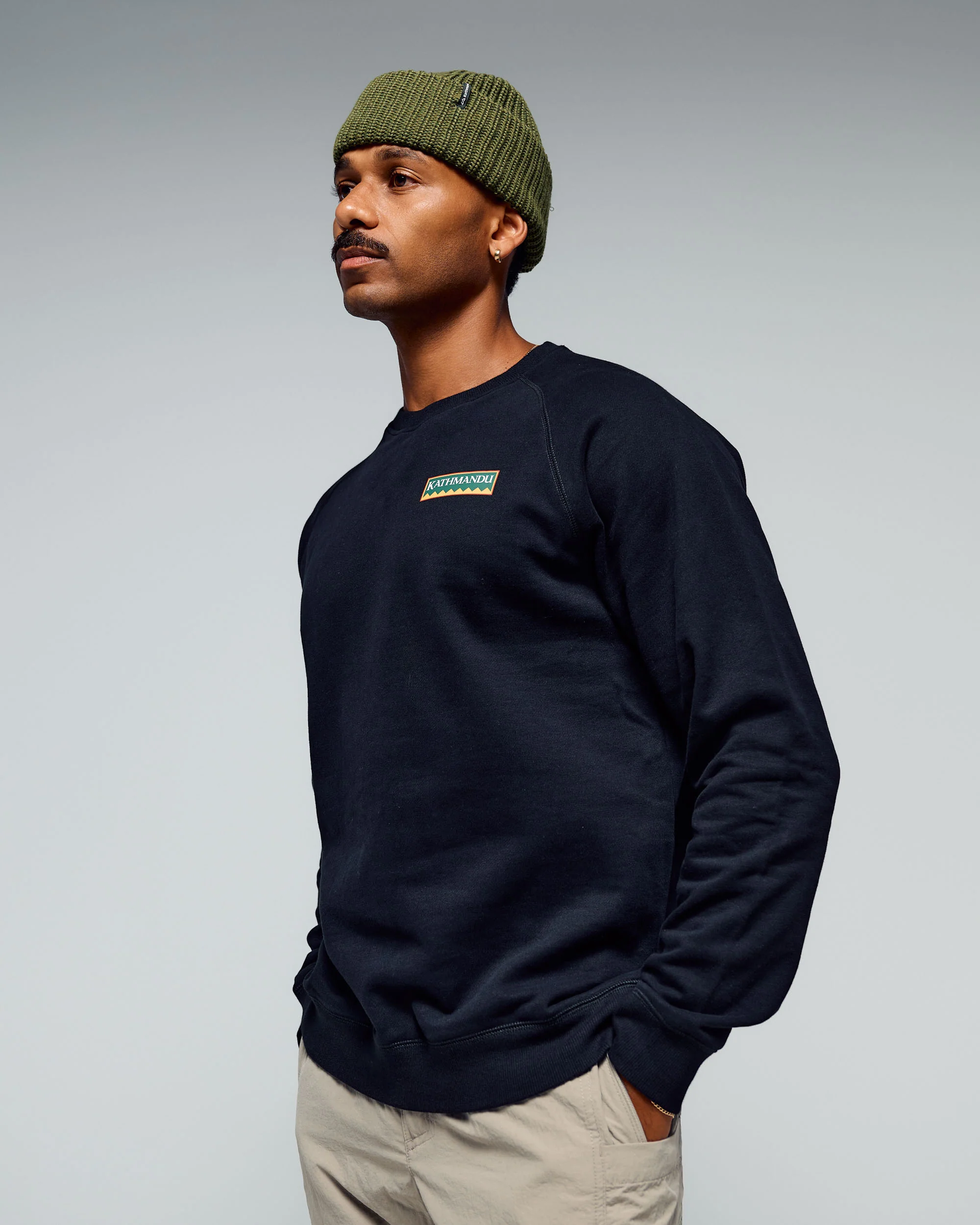Men's Heritage Logo LT BB Crew Sweatshirt - Black Stingray