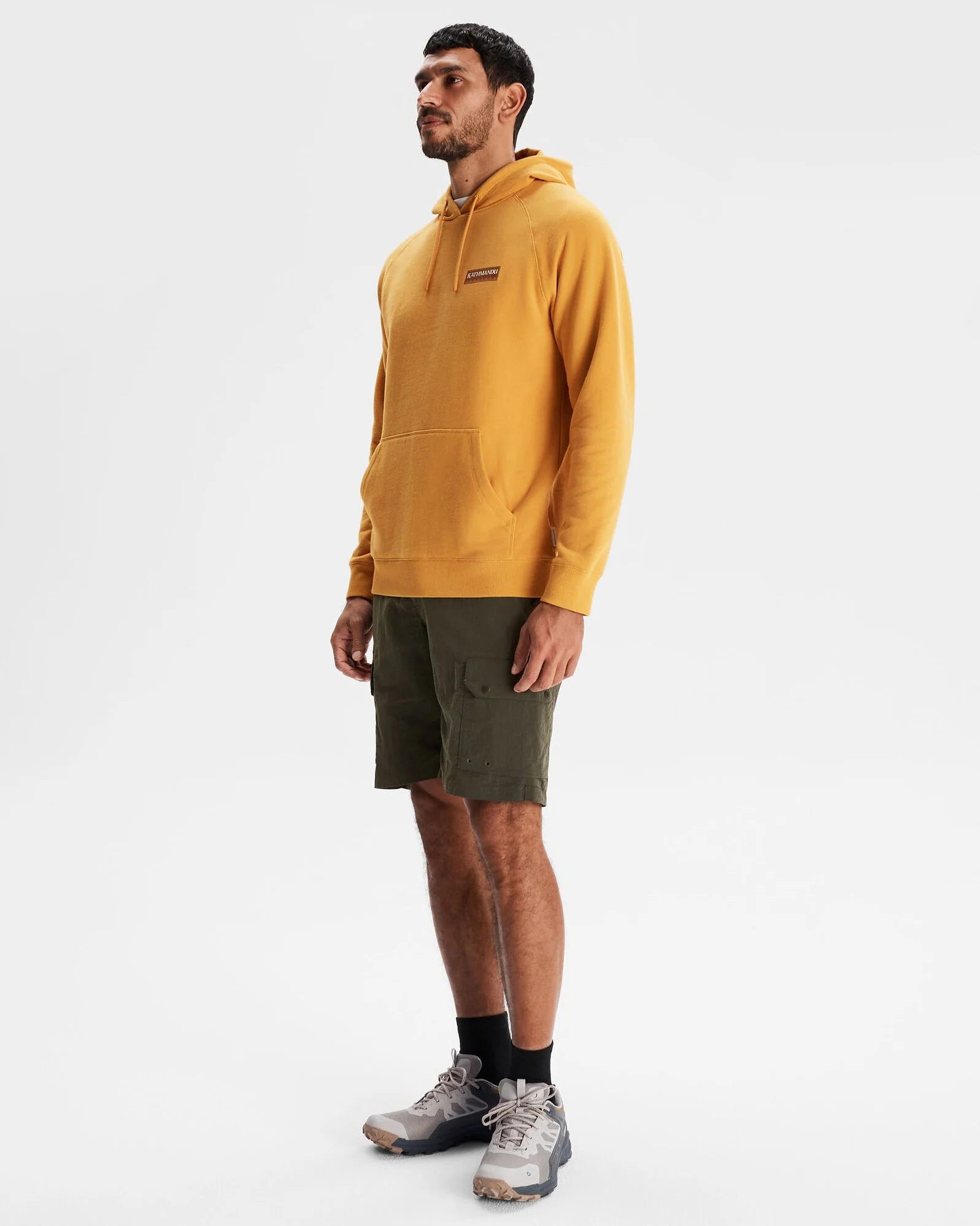 Men's Heritage Logo LT BB Hoodie  - Mustard Yellow - Image 3