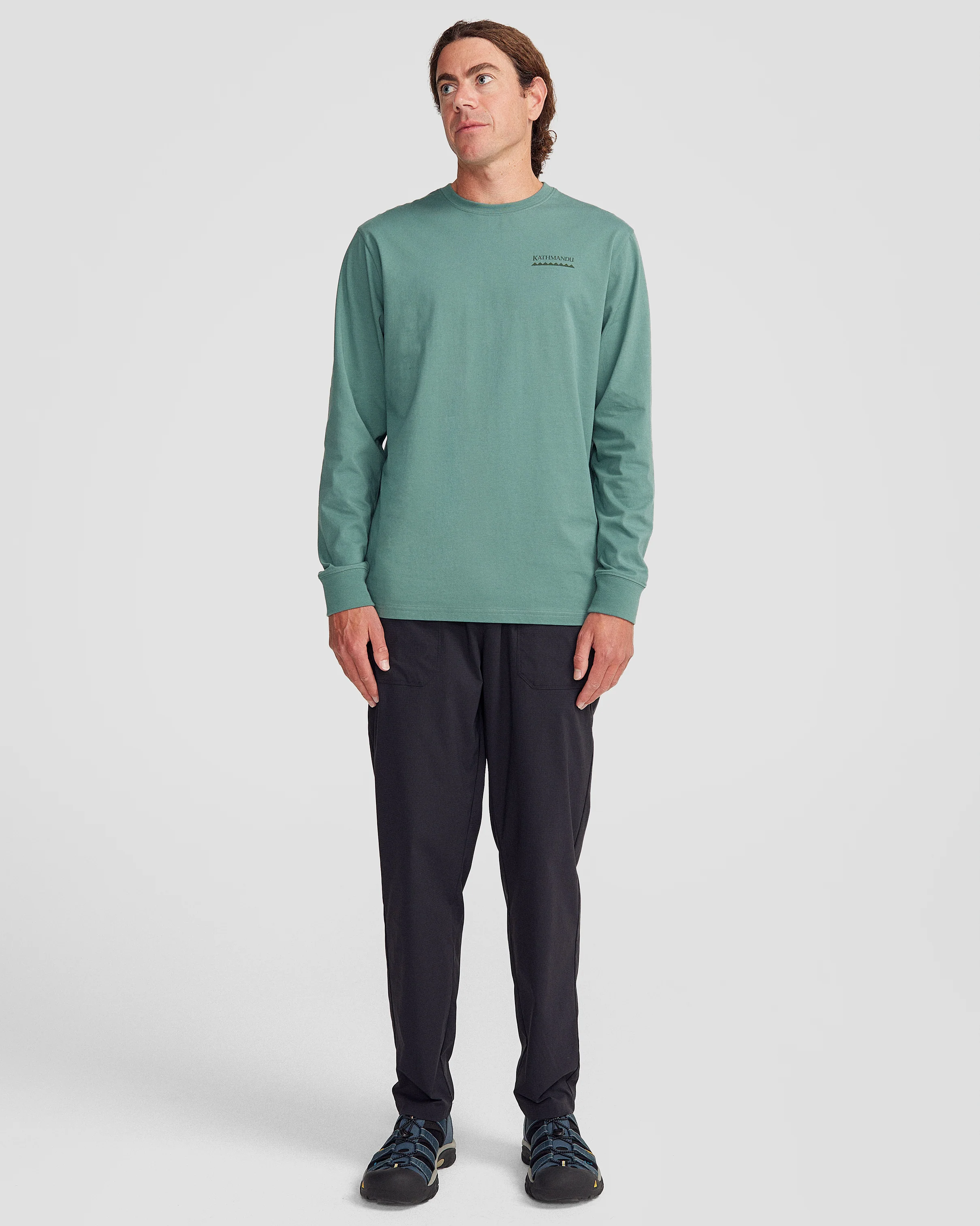 Men's Heritage Logo Organic Cotton L/S Tee - Light Forest - Image 3