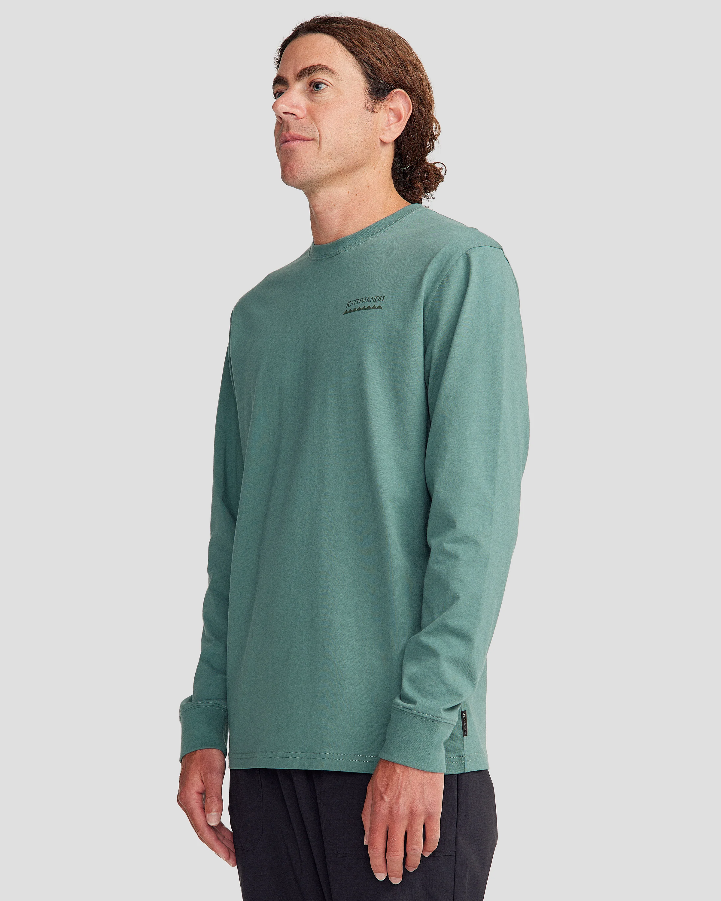 Men's Heritage Logo Organic Cotton L/S Tee - Light Forest - Image 4