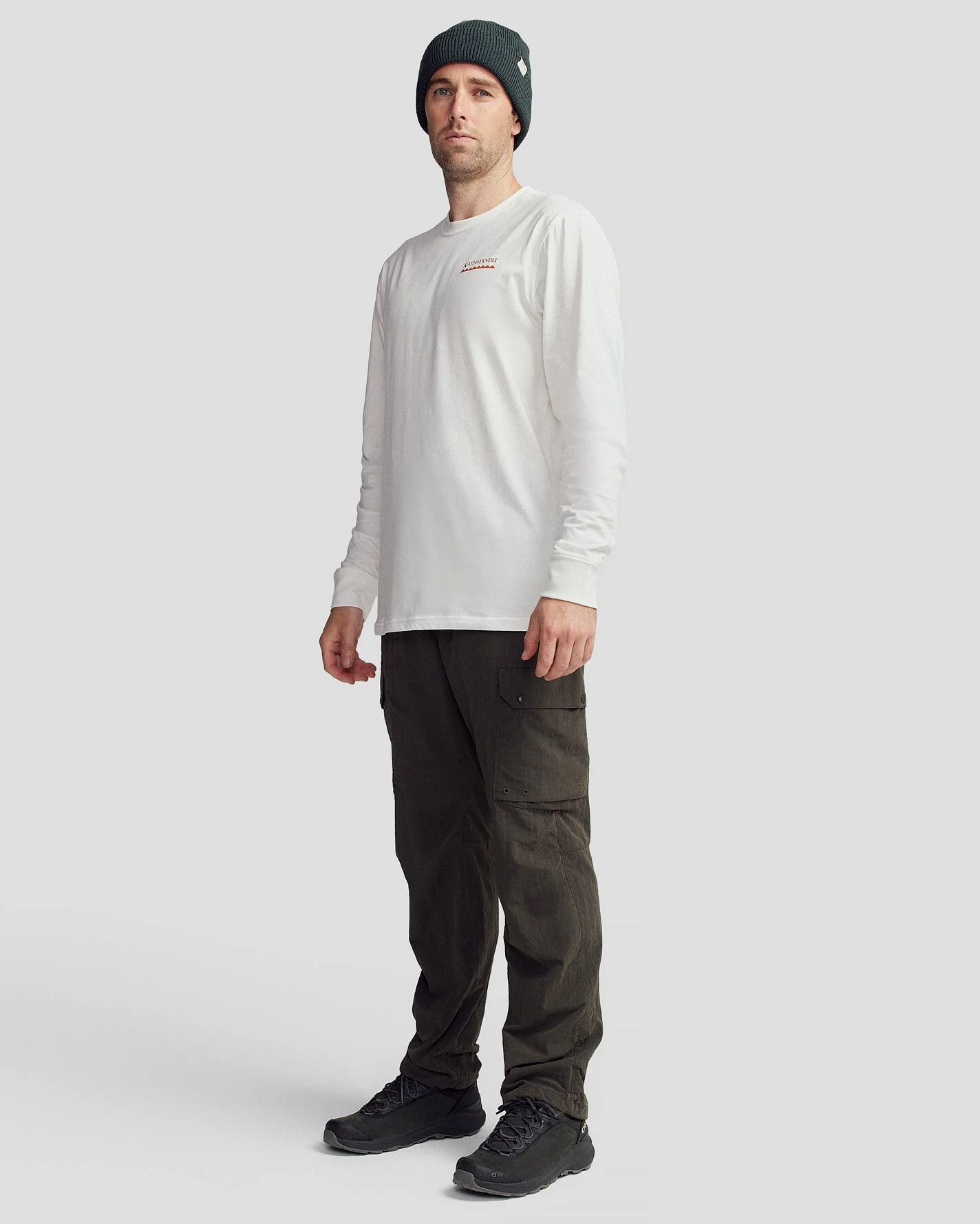 Heritage Logo Men's Organic Cotton L/S Tee - White/White - Image 2