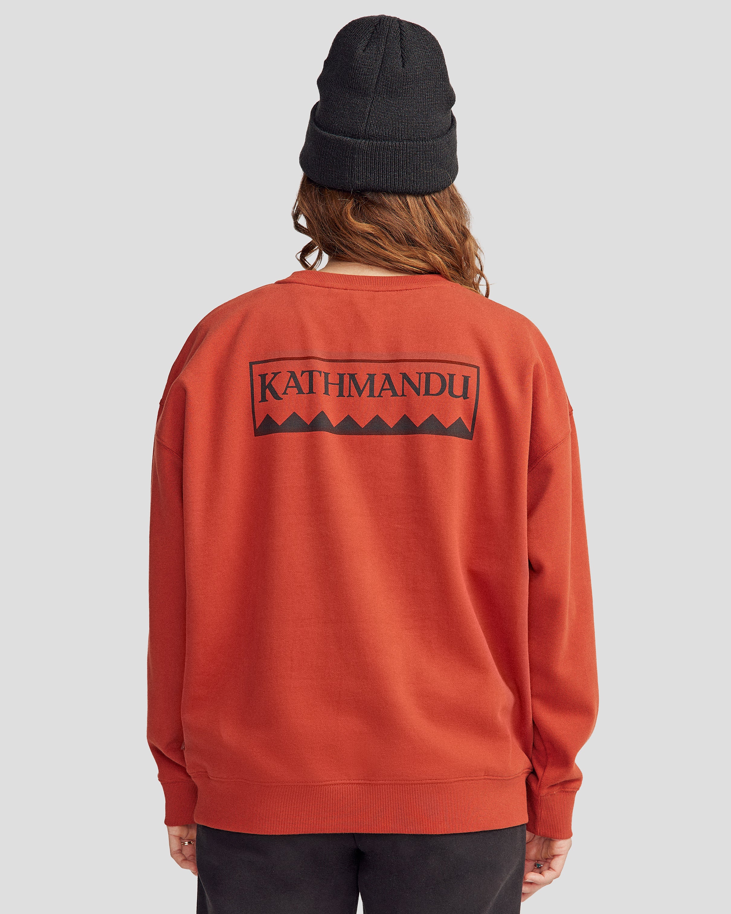 Women's Heritage Logo Slouchy Brushed Crew - Redwood - Image 2