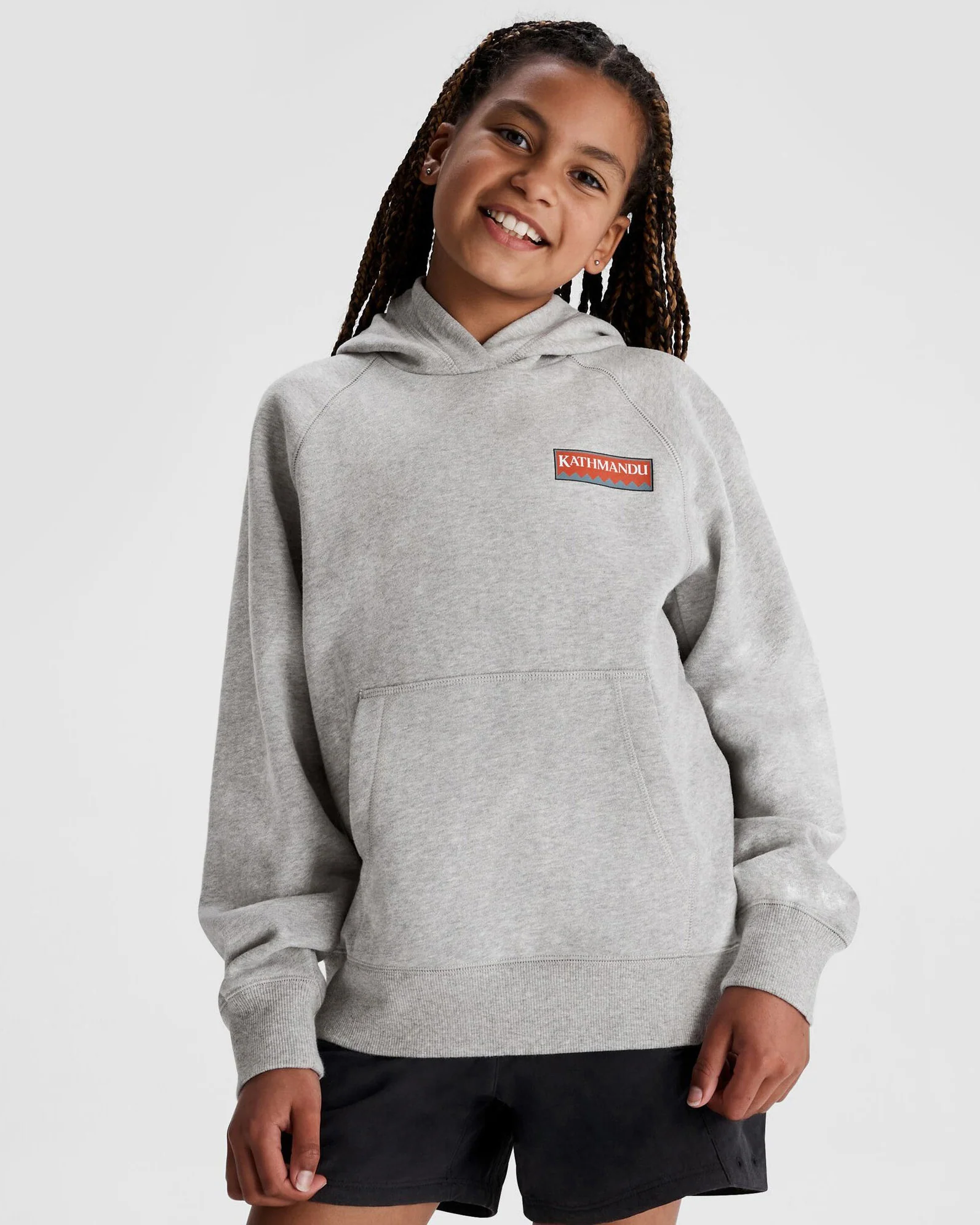 Youth Heritage Logo LT BB Hoodie - Light Grey Marle