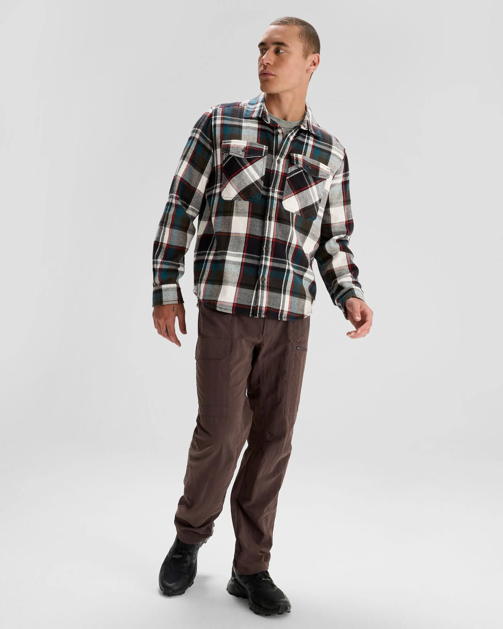 Men's Huntly Long Sleeve Shirt - Hut Plaid Dark Moss - Image 2