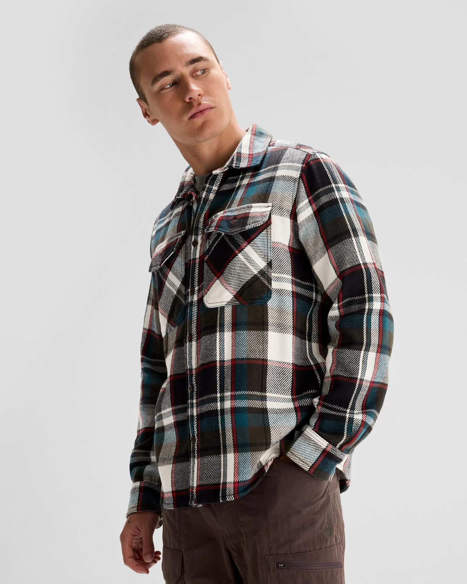 Men's Huntly Long Sleeve Shirt - Hut Plaid Dark Moss - Image 3