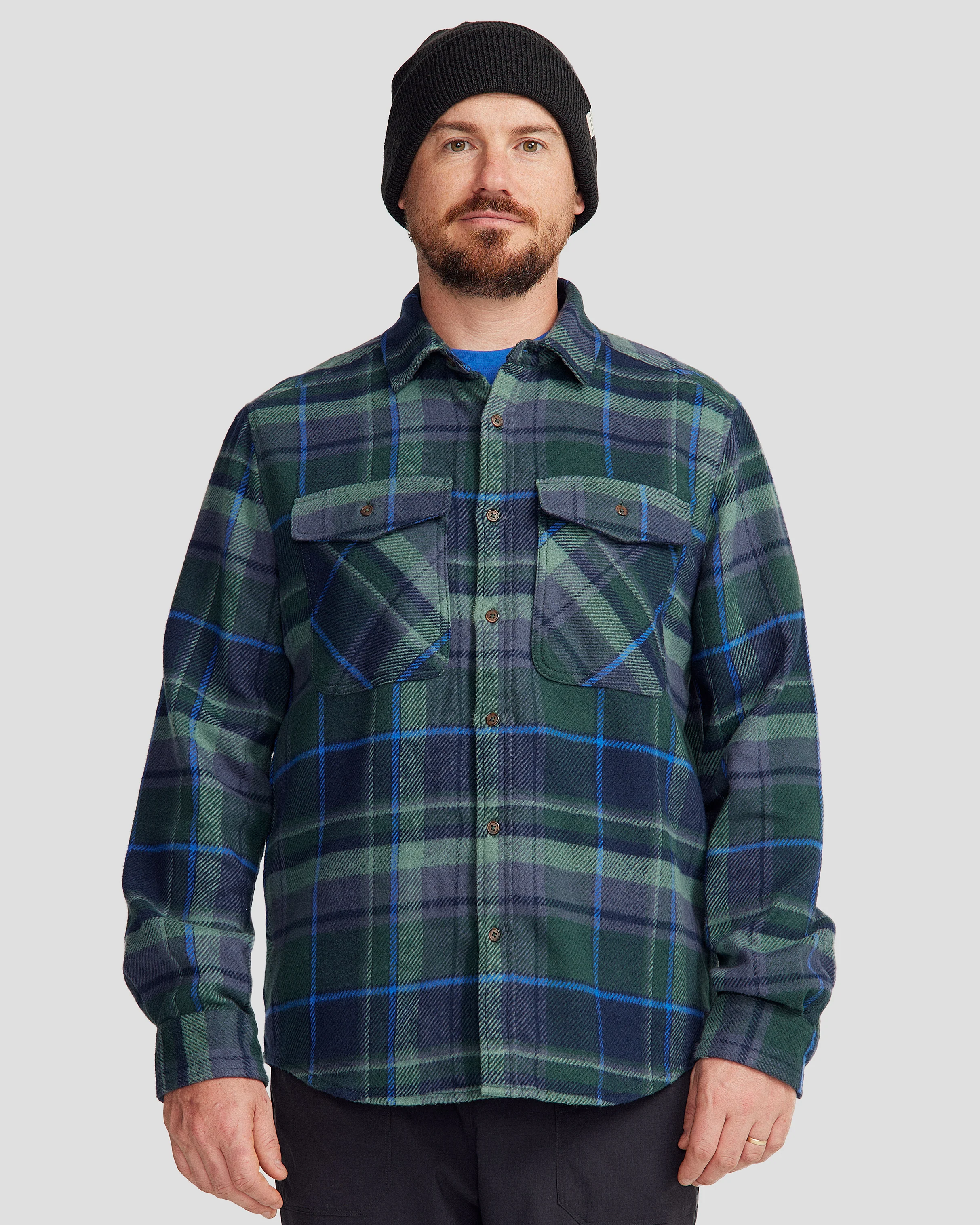 Men's Huntly Long Sleeve Shirt - Hut Plaid Deep Forest