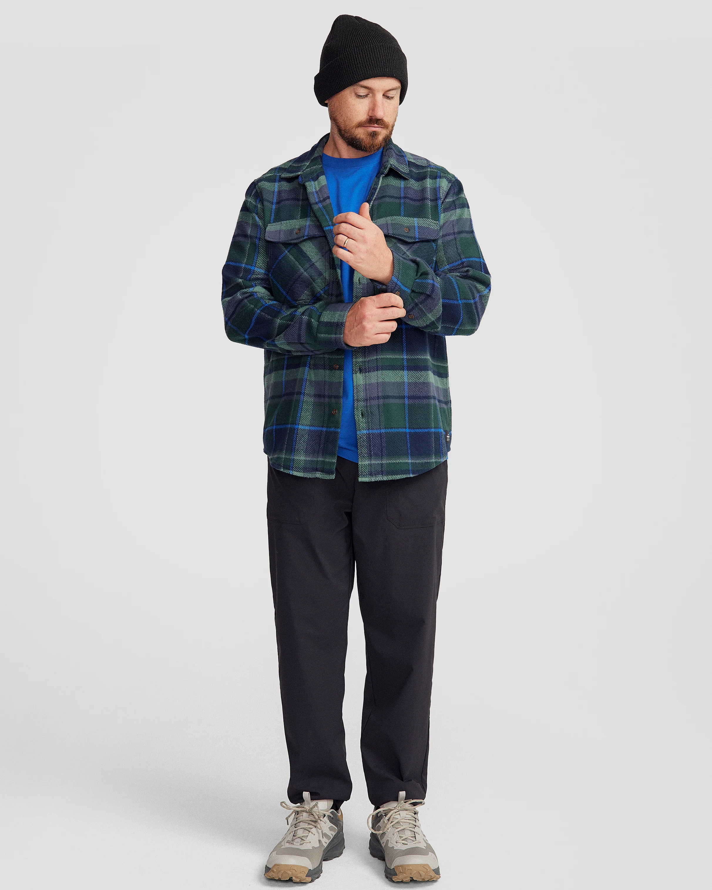Men's Huntly Long Sleeve Shirt - Hut Plaid Deep Forest - Image 2