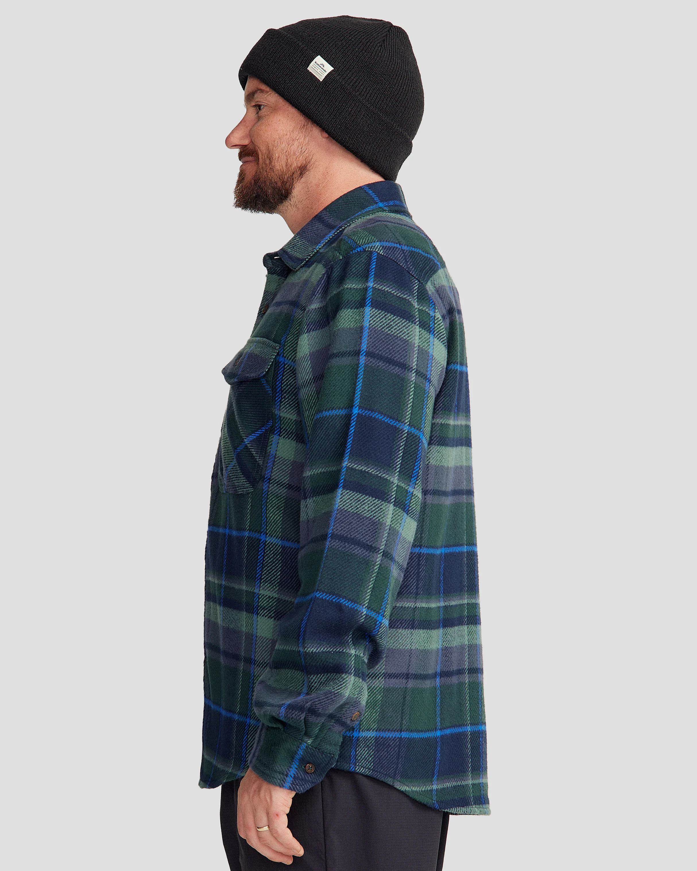 Men's Huntly Long Sleeve Shirt - Hut Plaid Deep Forest - Image 4