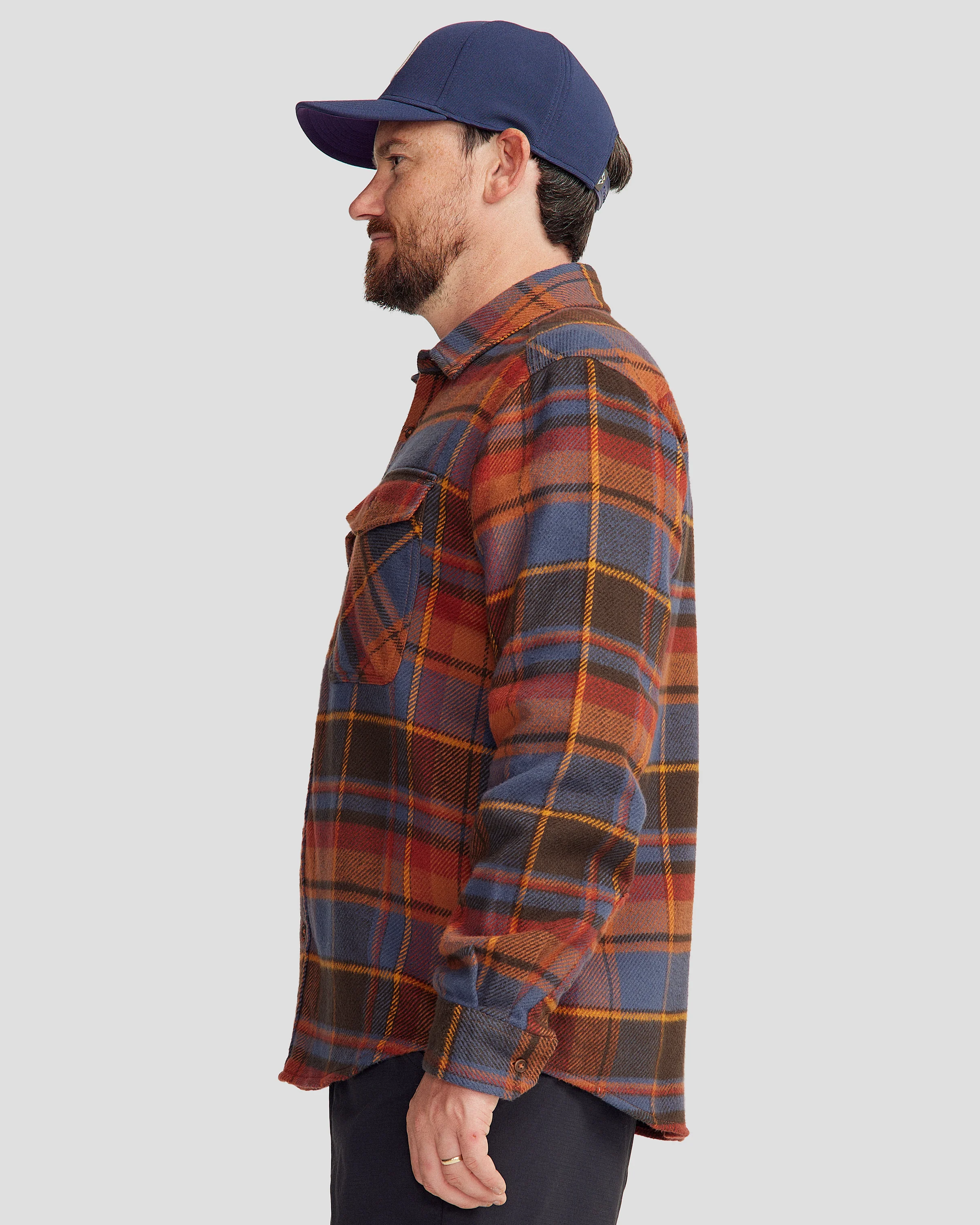 Men's Huntly Long Sleeve Shirt - Hut Plaid Redwood - Image 3