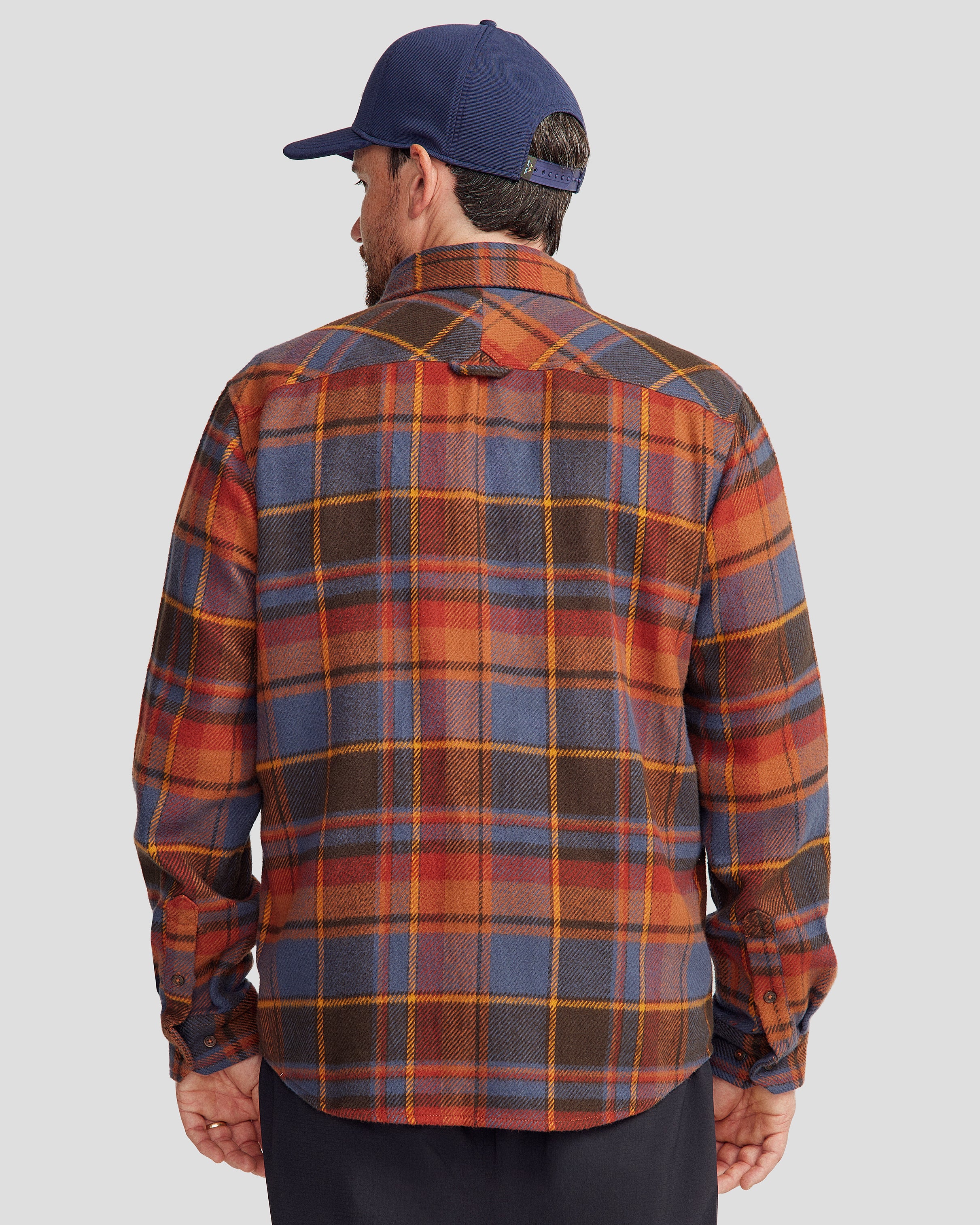 Men's Huntly Long Sleeve Shirt - Hut Plaid Redwood - Image 4
