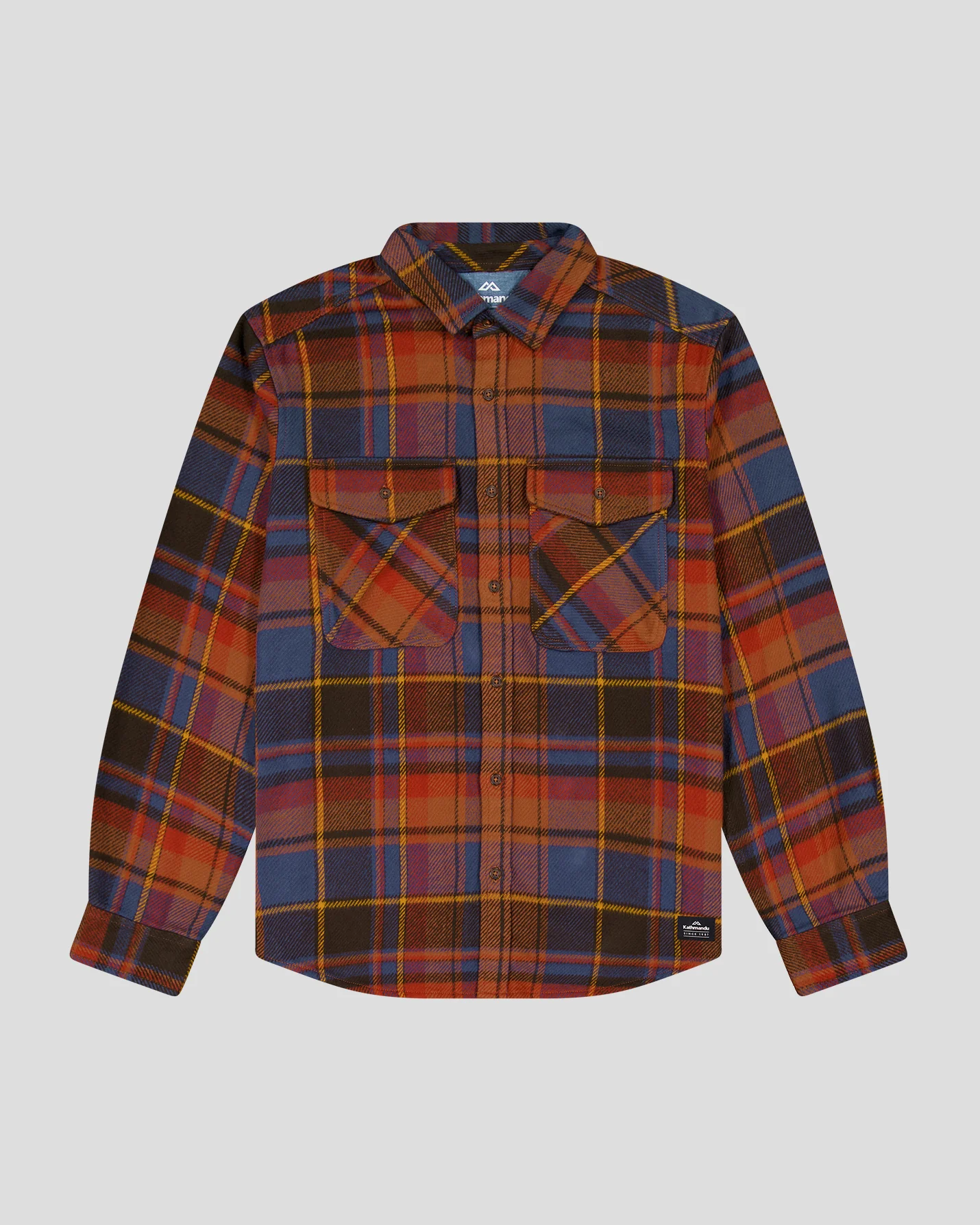 Men's Huntly Long Sleeve Shirt - Hut Plaid Redwood - Image 5
