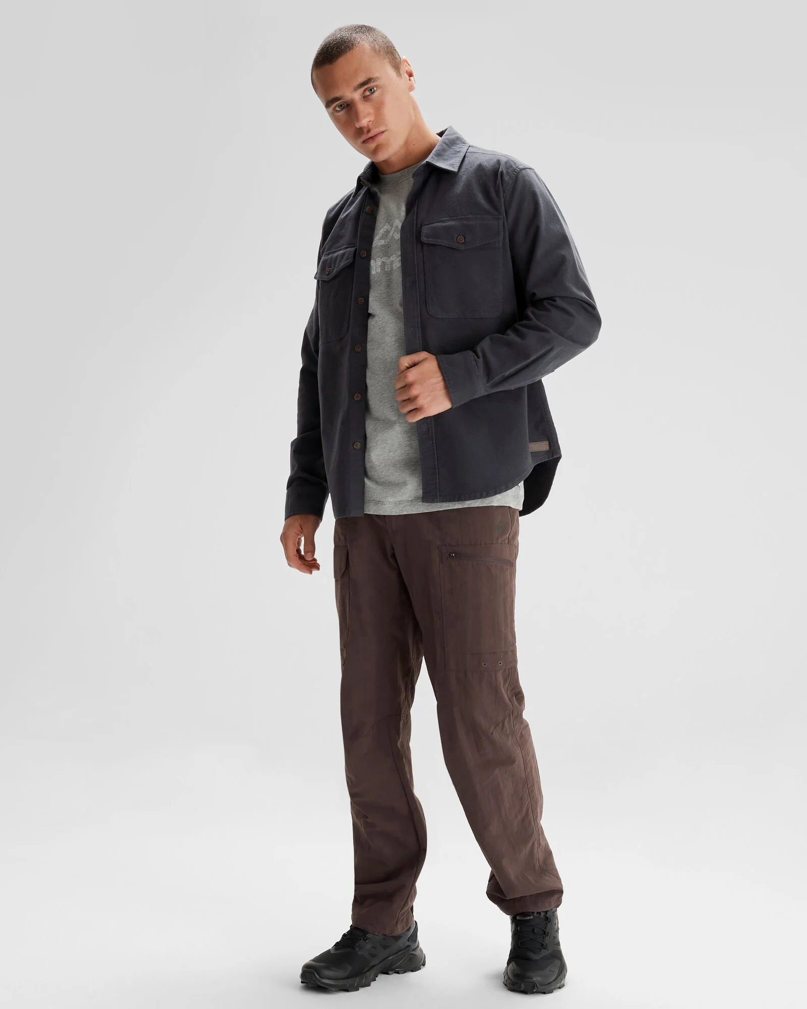 Men's Huntly Moleskin Long Sleeve Shirt - Night - Image 2