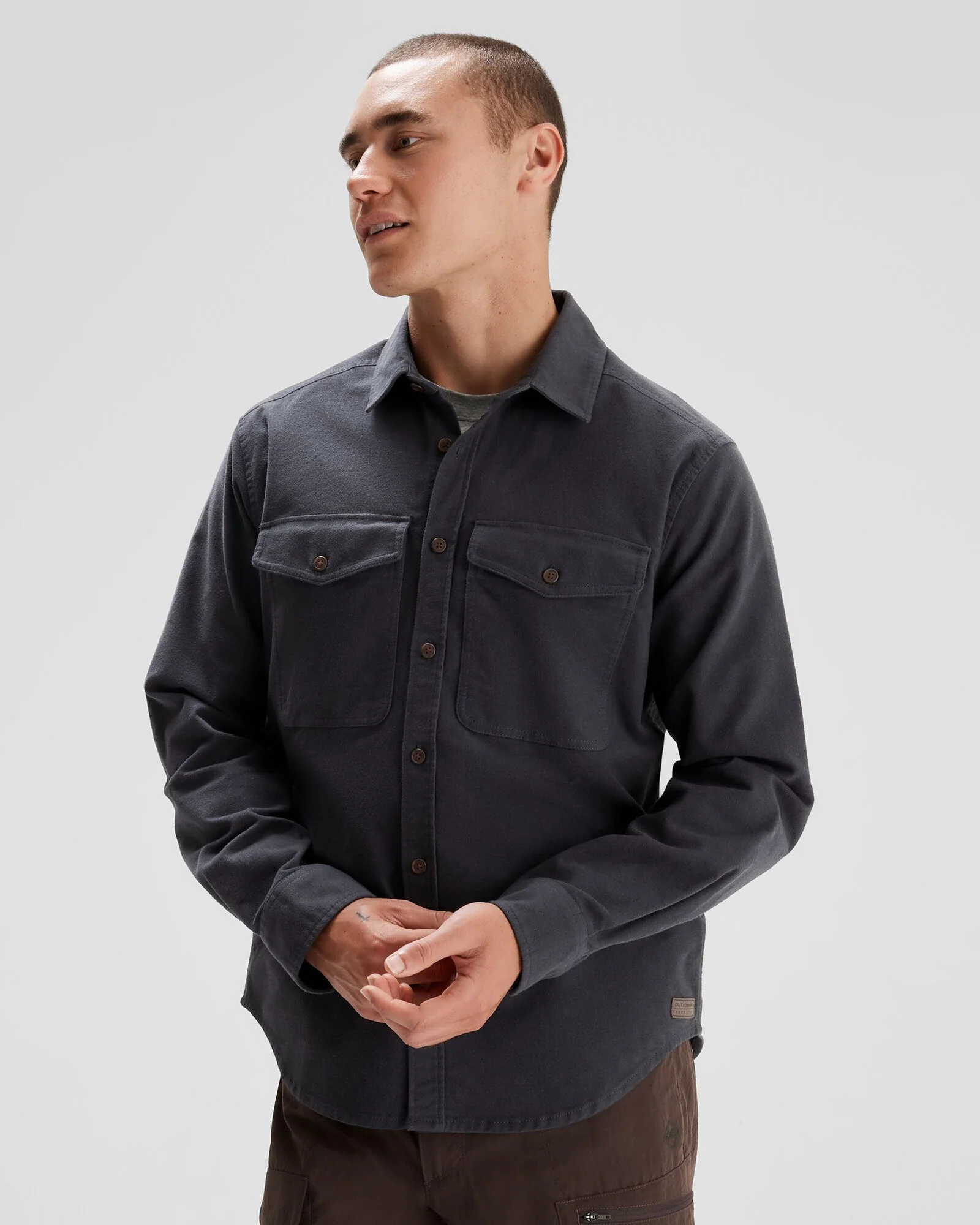 Men's Huntly Moleskin Long Sleeve Shirt - Night - Image 3