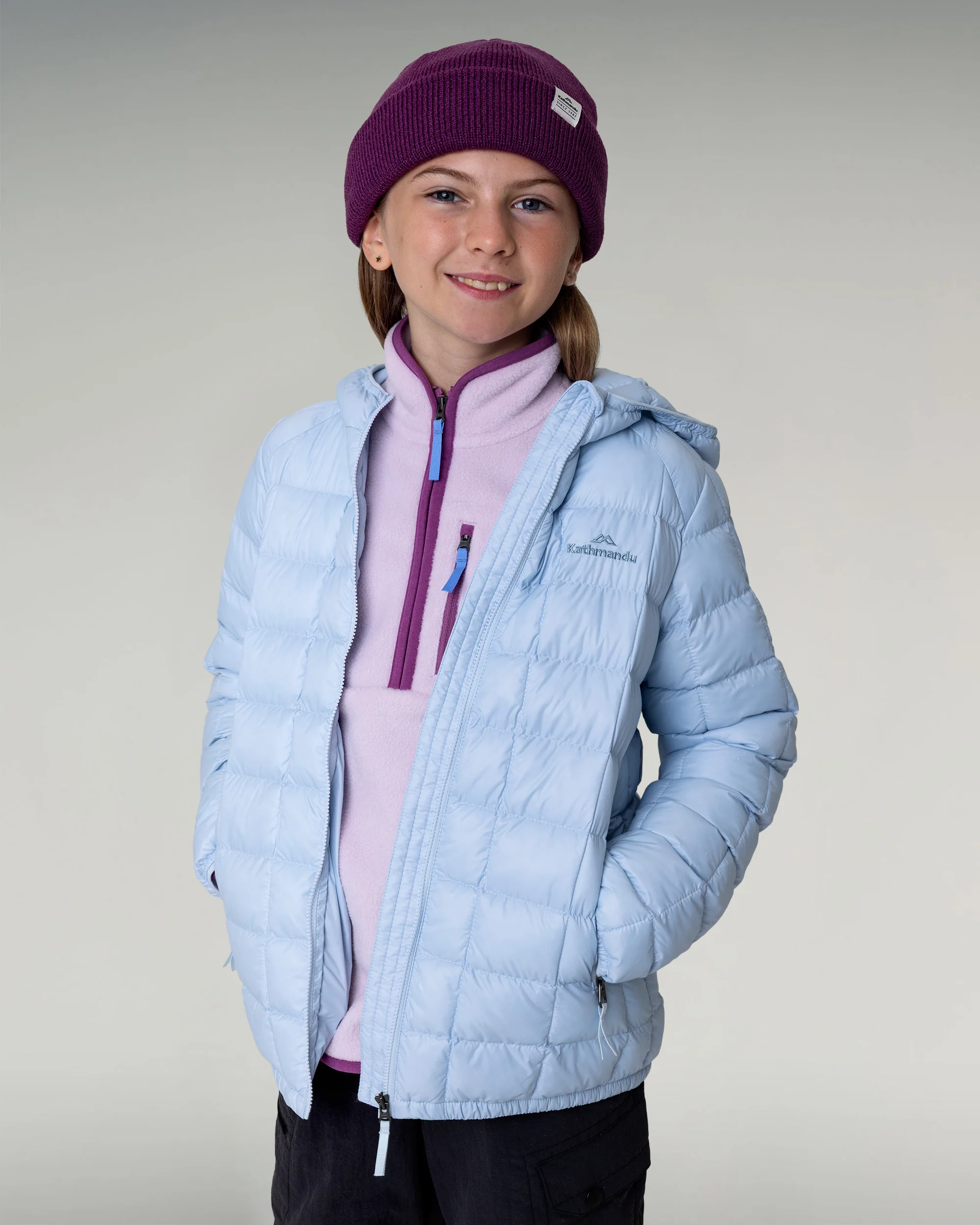 Kids' Heli Insulated Hooded Jacket - Bluebird