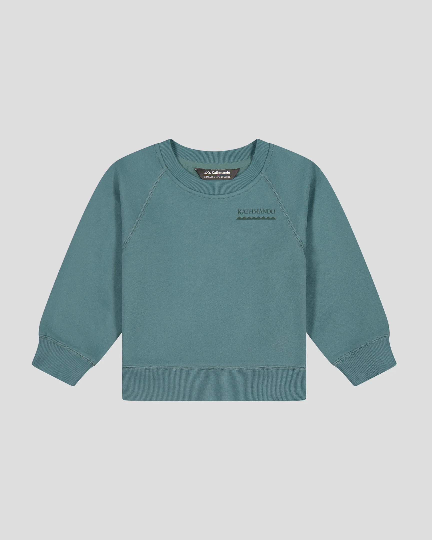 Kids' Heritage Logo Brushed Crew - Light Forest - Image 5