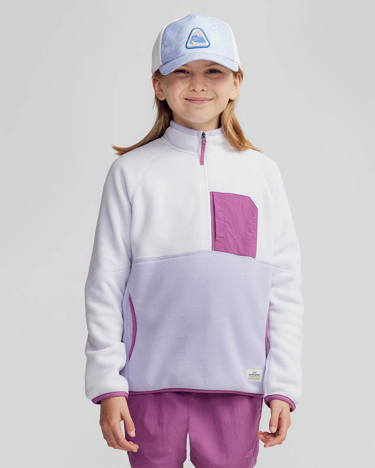 Kids’ Trailhead Fleece Lightweight Pullover - Bright Lilac