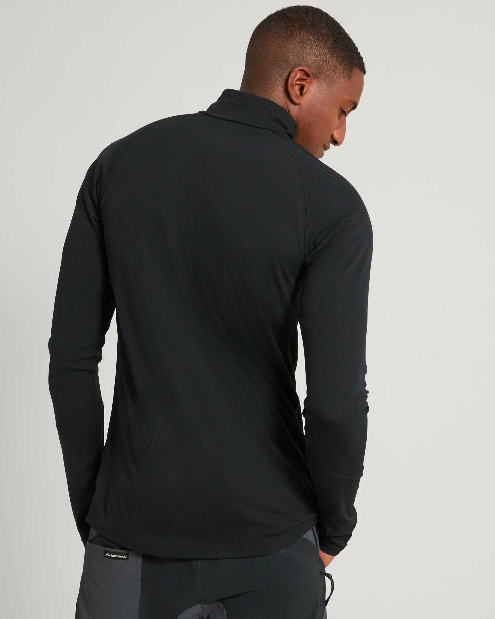 KMDAction Men's Long Sleeve Quarter Zip Top - Black - Image 3