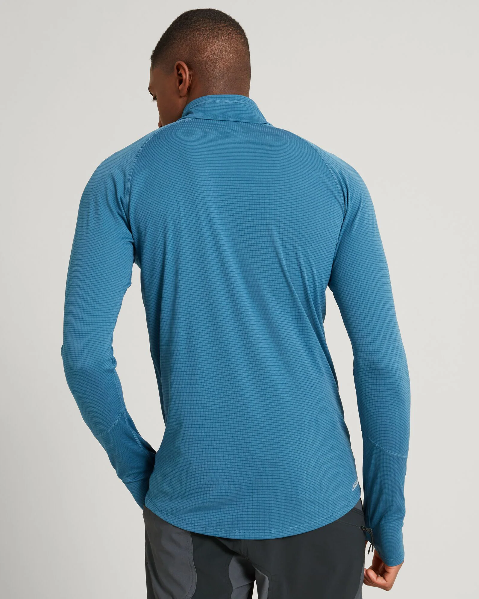 KMDAction Men's Long Sleeve Quarter Zip Top - Steel Blue - Image 3