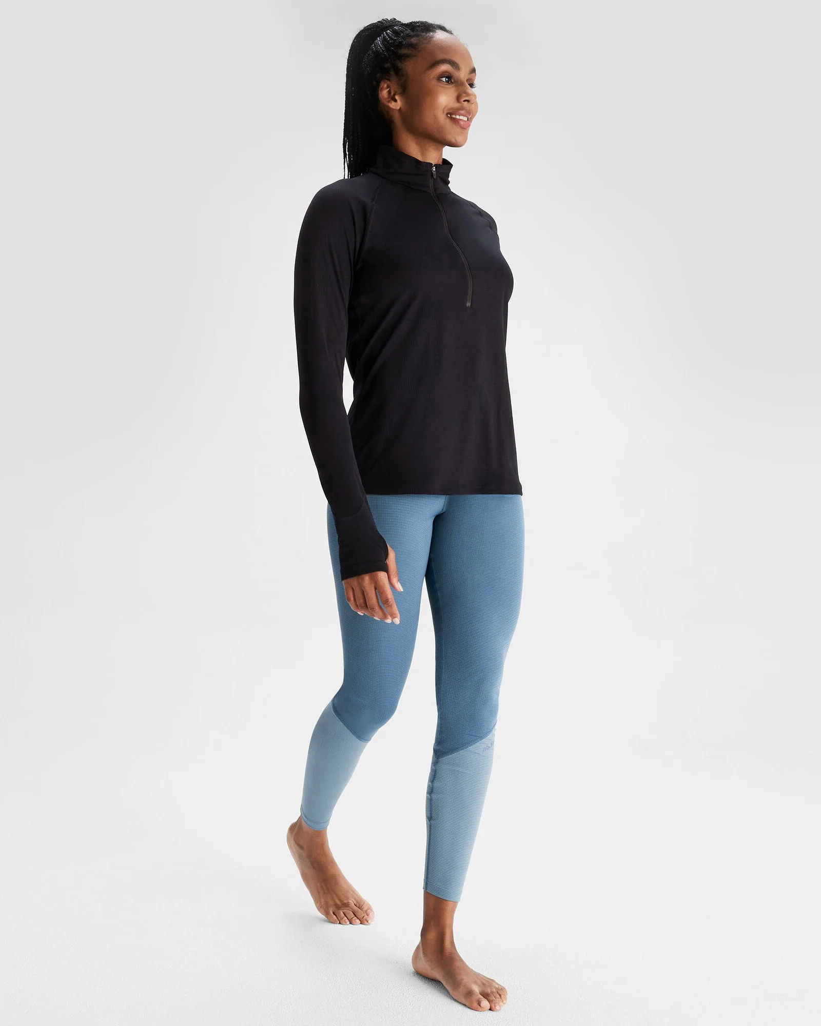 Women's KMDAction Quarter Zip Baselayer Top - Black - Image 2