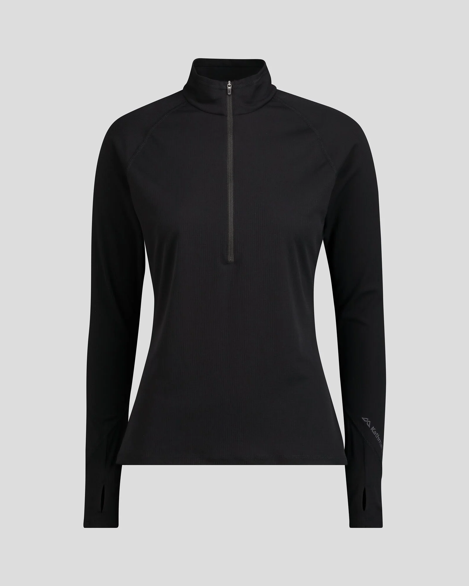Women's KMDAction Quarter Zip Baselayer Top - Black - Image 5