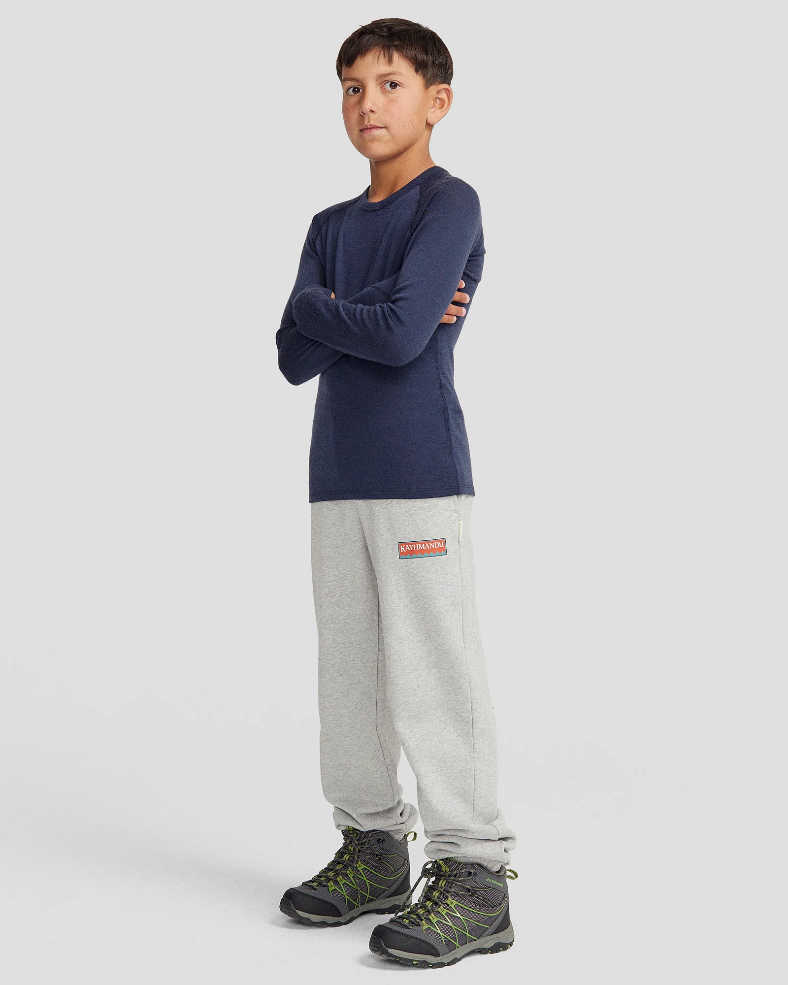 Kids' KMDMerino Baselayer Long Sleeve Top - Pure Navy - Image 2
