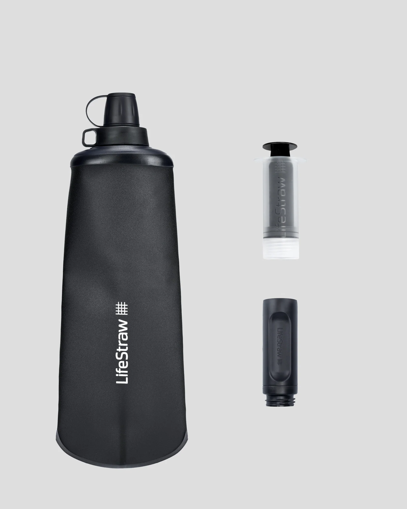 LifeStraw Peak Squeeze Bottle 1L - Dark Grey - Image 2