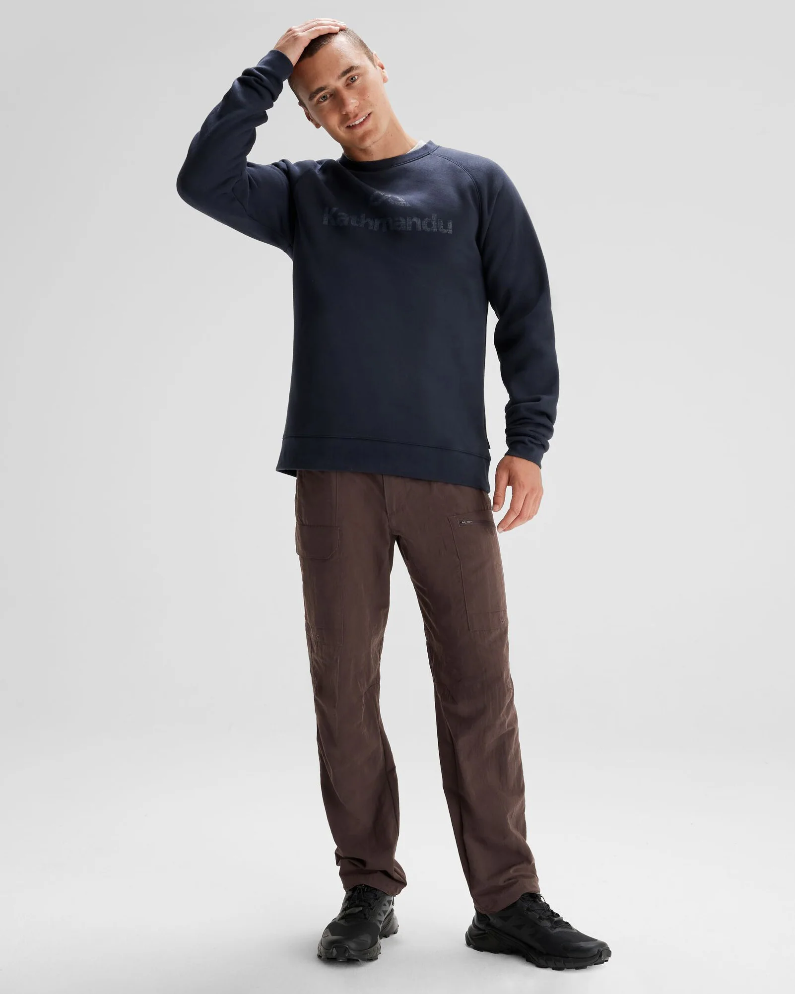 Men's Kathmandu Logo Crew Sweater - Pure Navy - Image 2