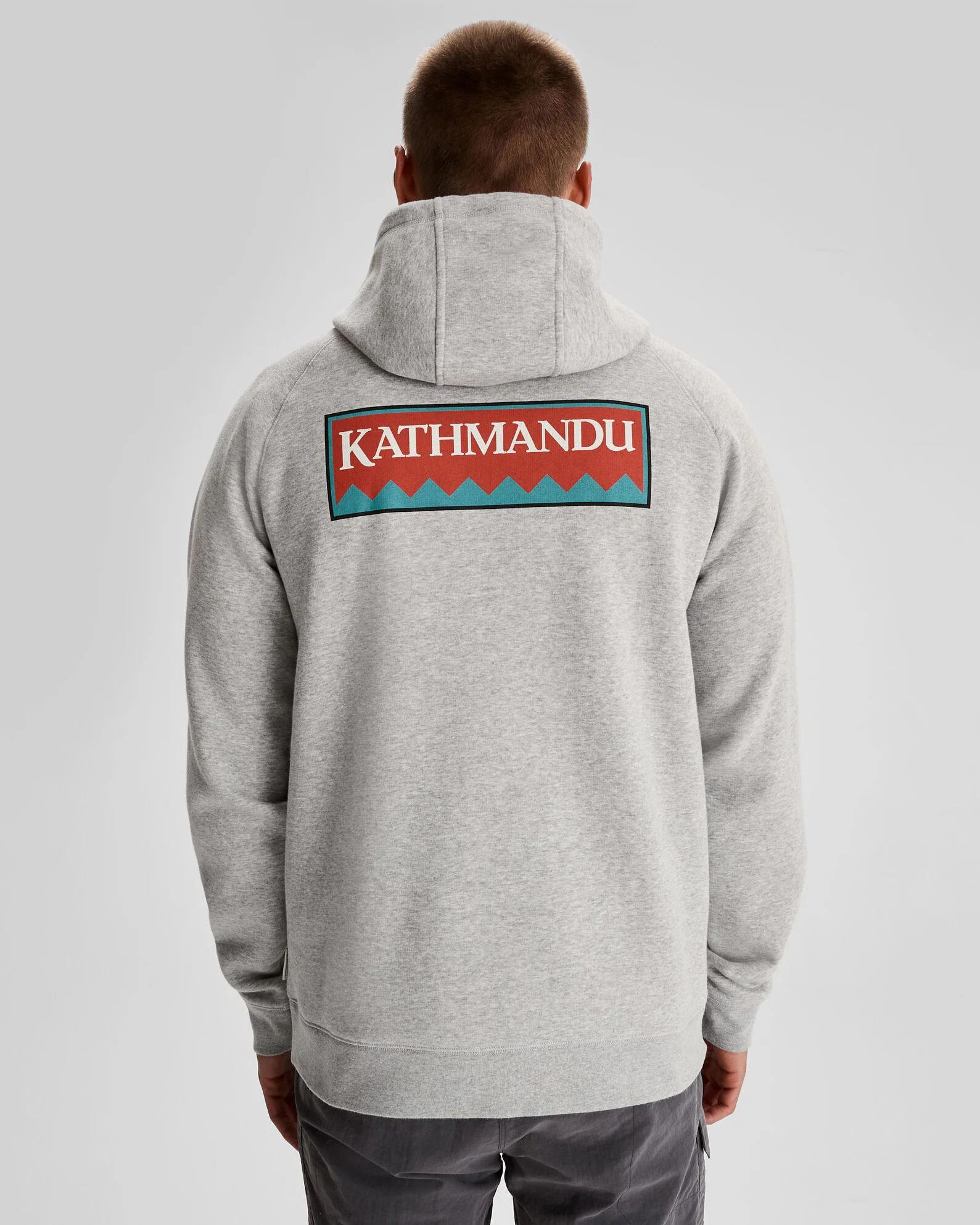 Men's Kathmandu Heritage Logo Slouchy Hoodie - Light Grey Marle - Image 2