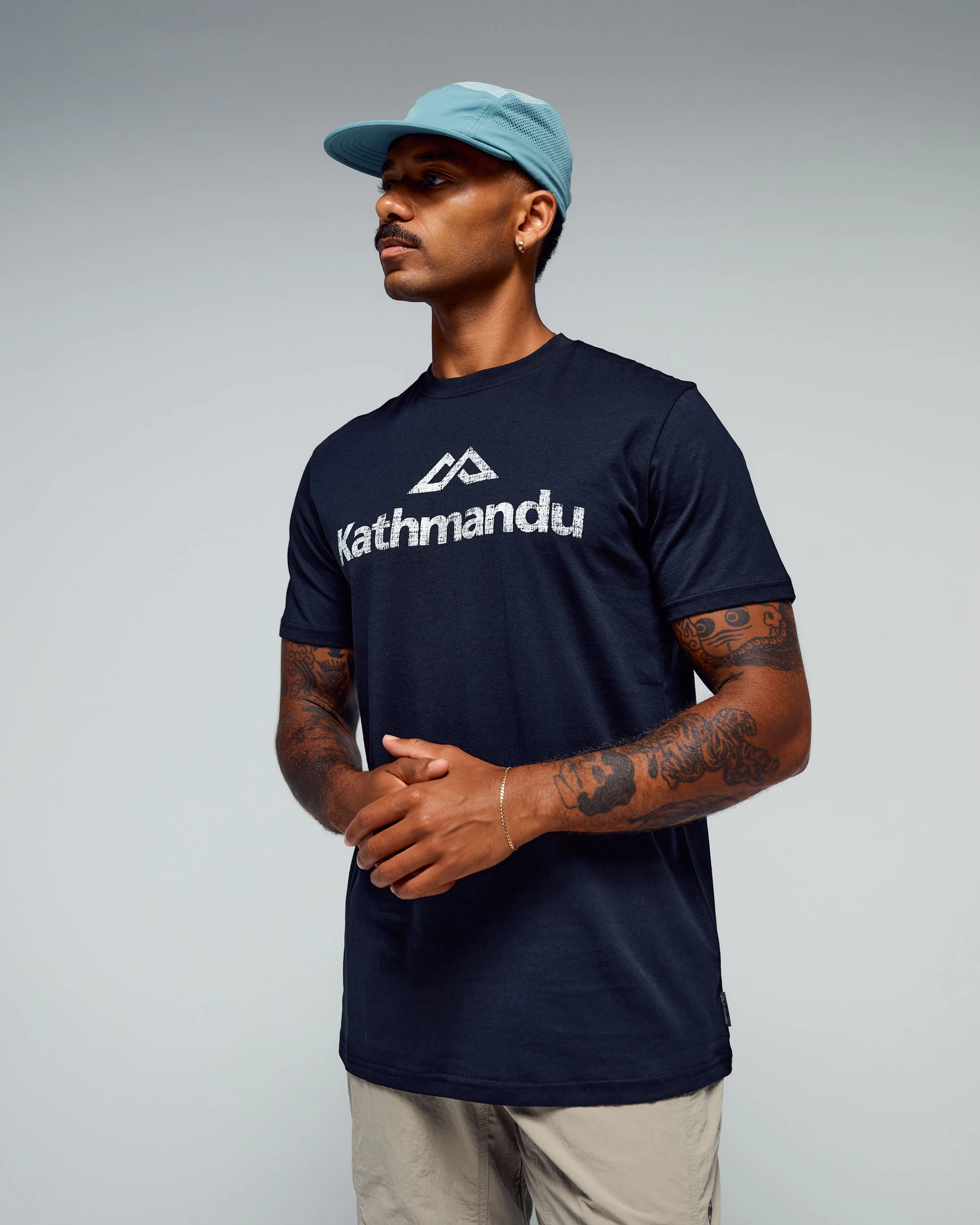 Men's Logo Organic Cotton T-shirt - Black Stingray