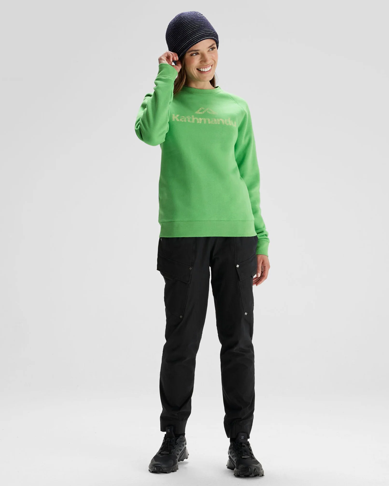 Women's Kathmandu Logo Crew Sweater - Lizzard