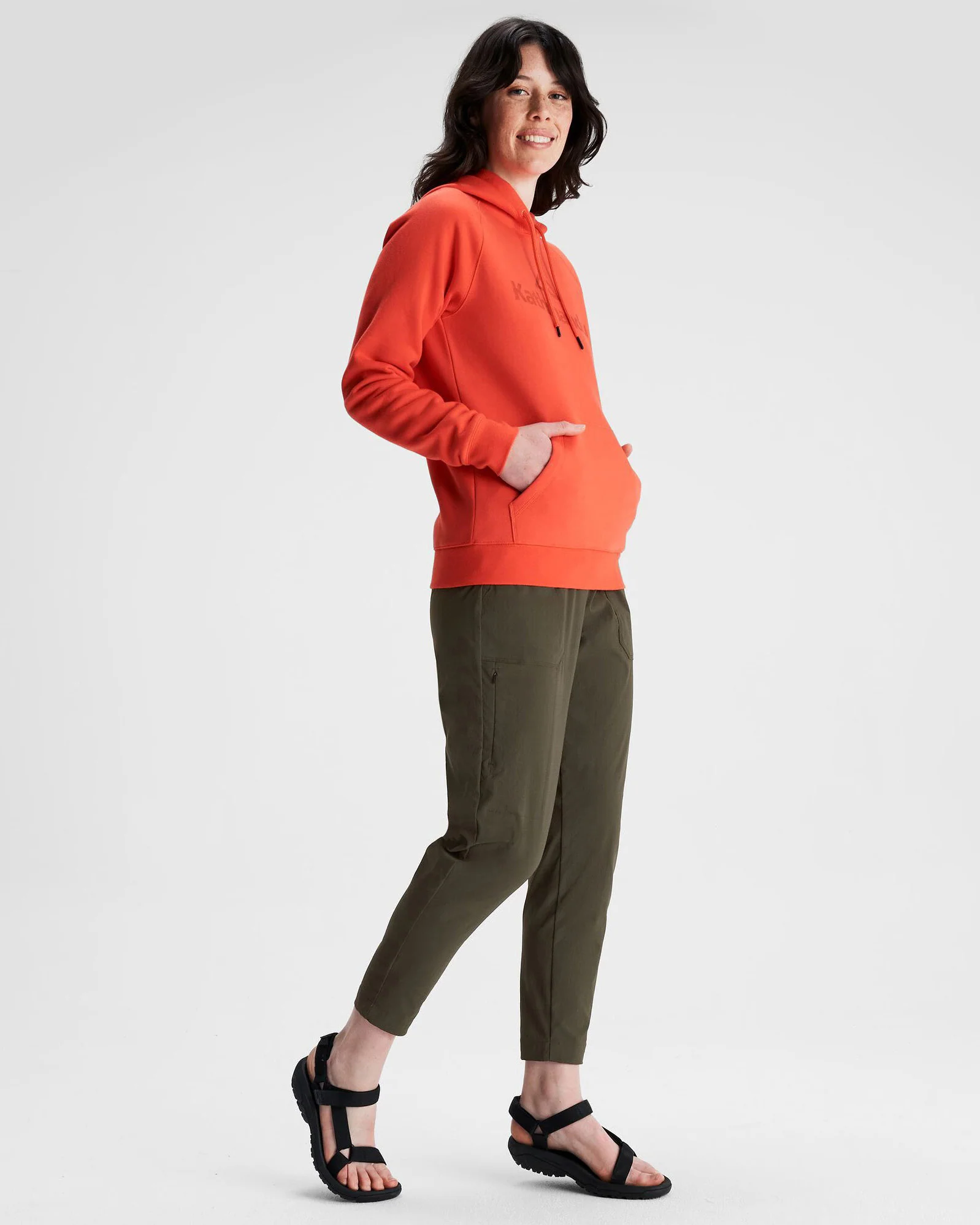 Women's Kathmandu Logo Hoodie - Hut Orange - Image 2