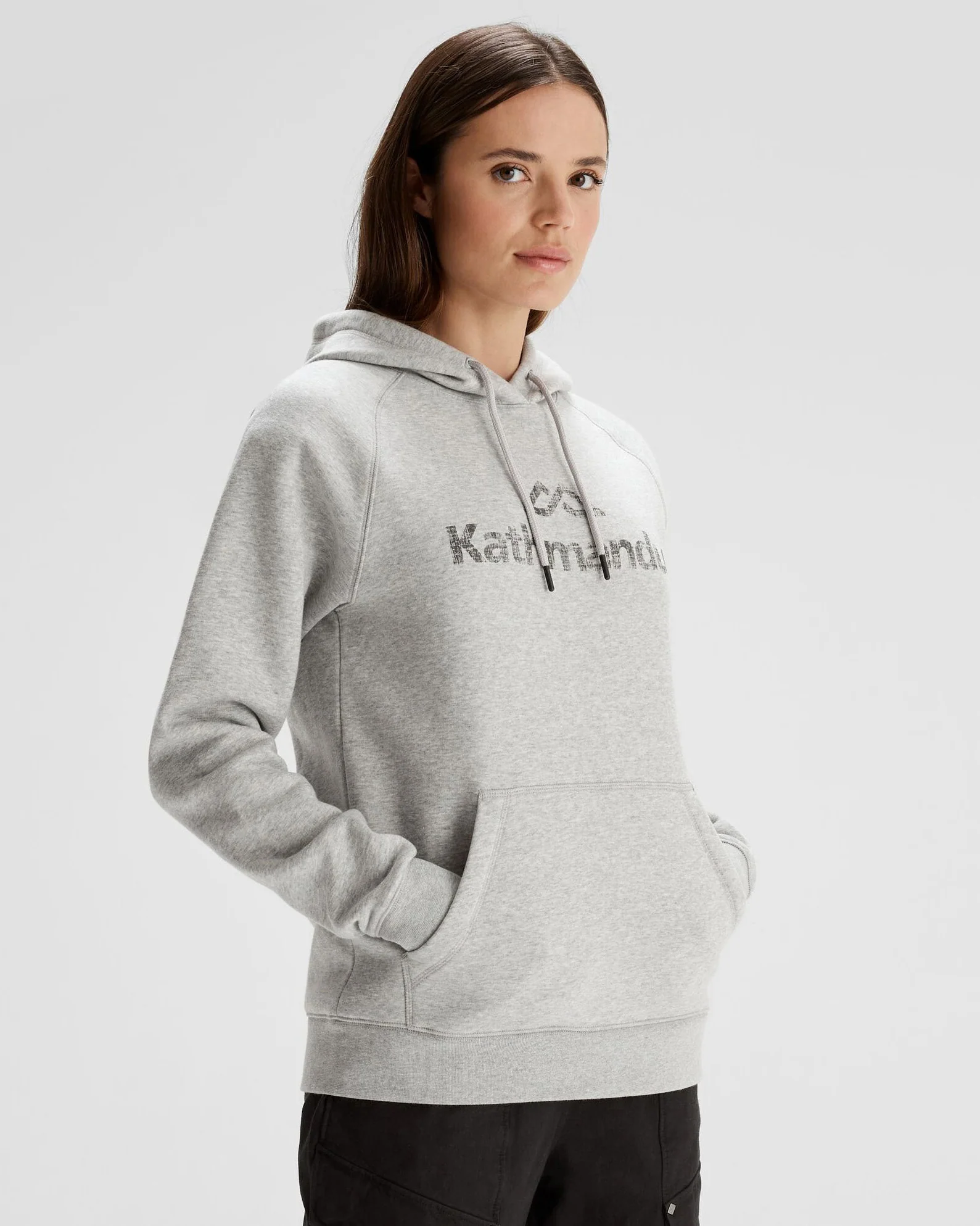 Women's Kathmandu Logo Hoodie - Light Grey Marle - Image 3