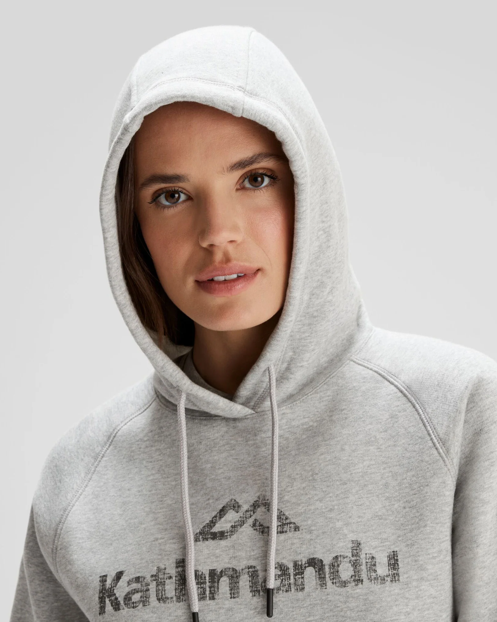 Women's Kathmandu Logo Hoodie - Light Grey Marle - Image 5