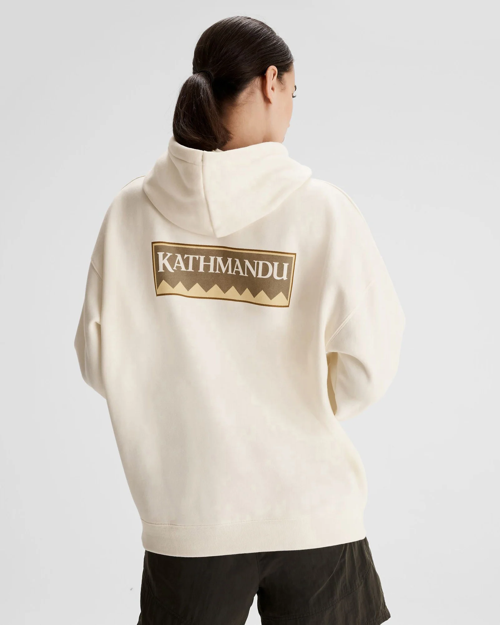 Women's Kathmandu Heritage Logo Slouchy Hoodie - Bone - Image 2