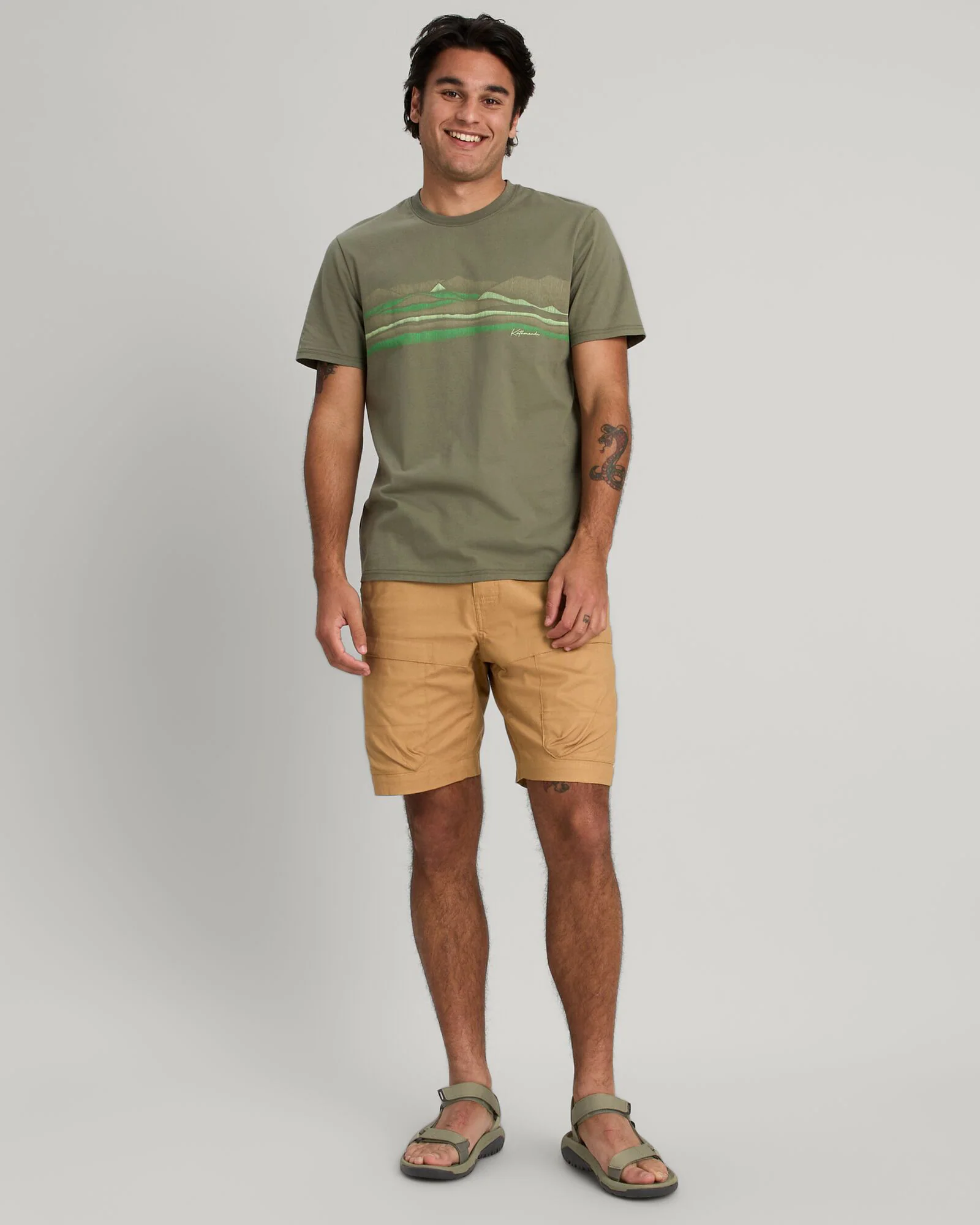 Men's Long White Cloud Organic Cotton T-shirt - Beech - Image 2