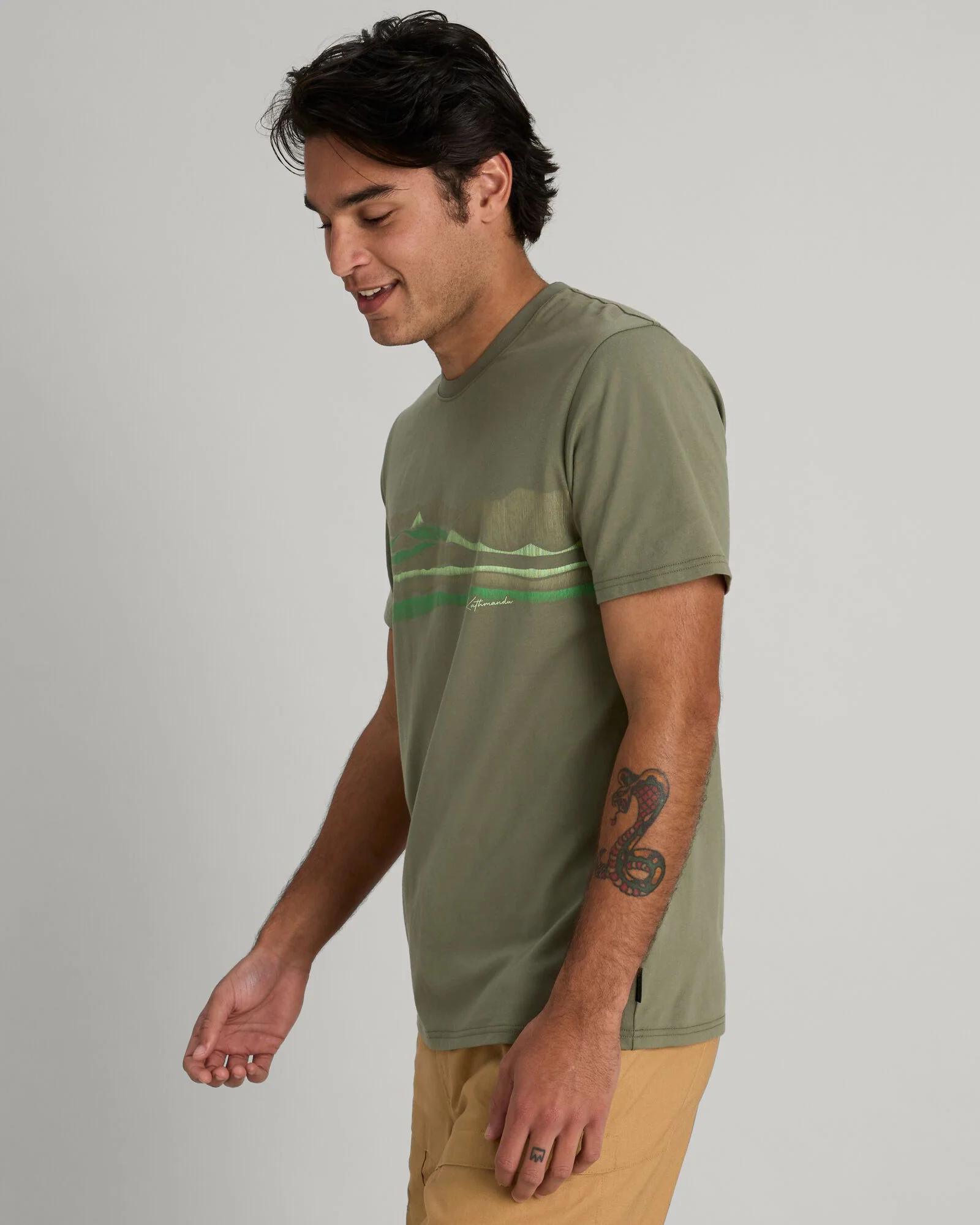 Men's Long White Cloud Organic Cotton T-shirt - Beech - Image 3