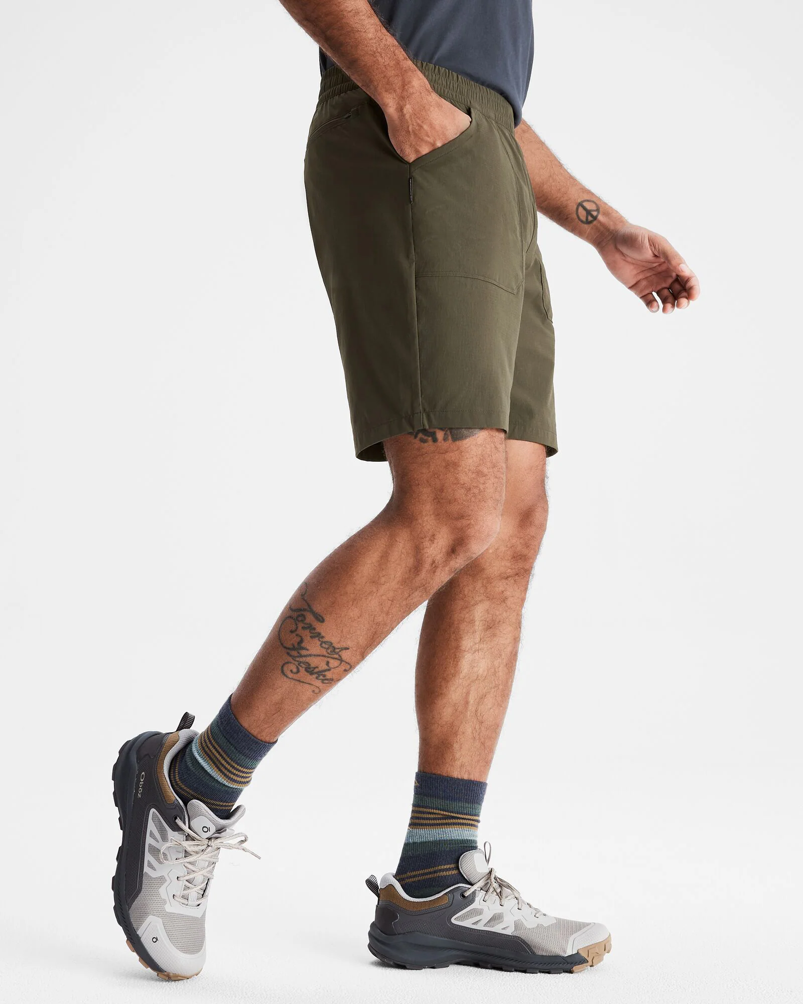 Men's Miro Pull On 8" Shorts - Dark Moss - Image 3