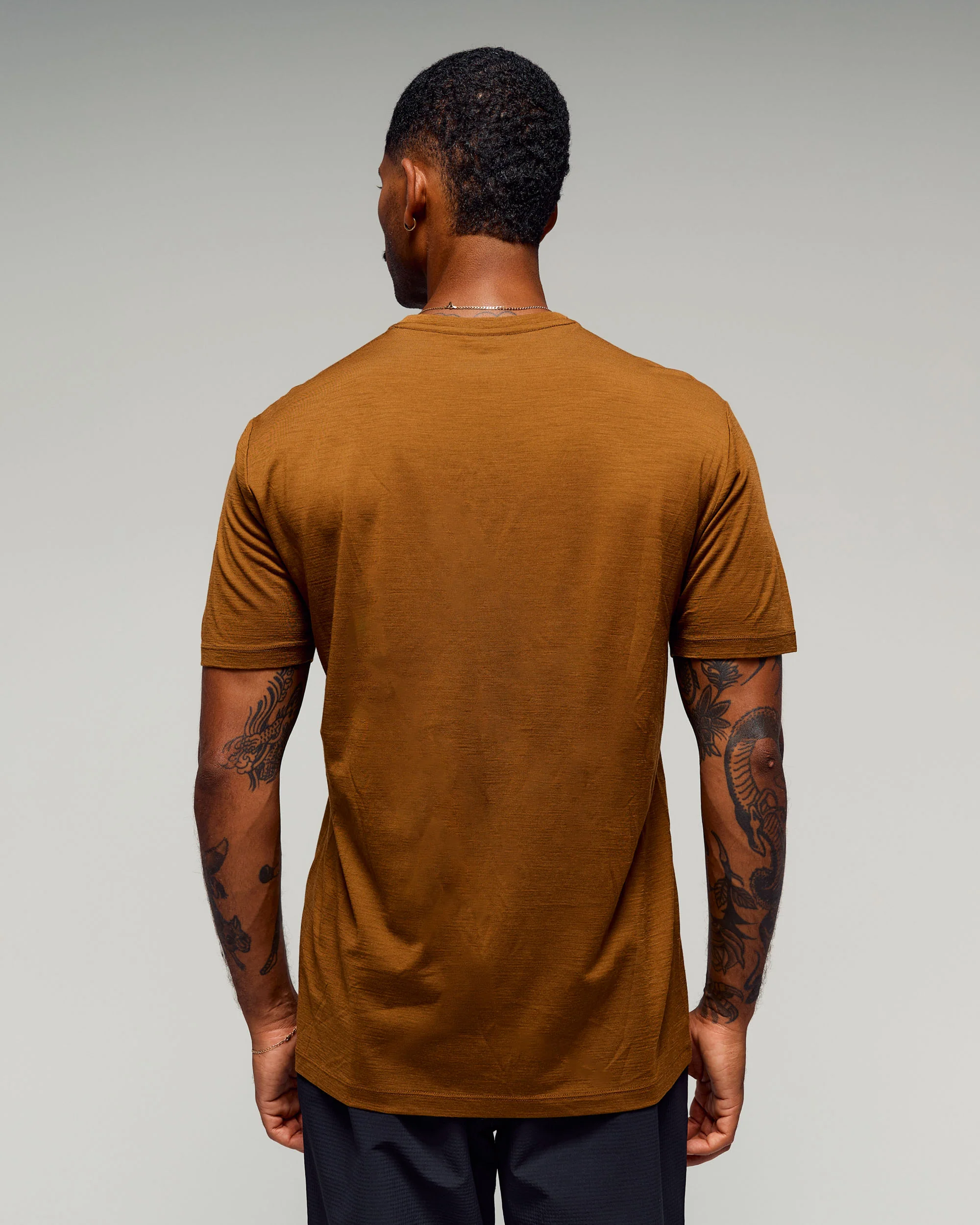Men's 100% Merino Graphic T-Shirt - Bark - Image 4